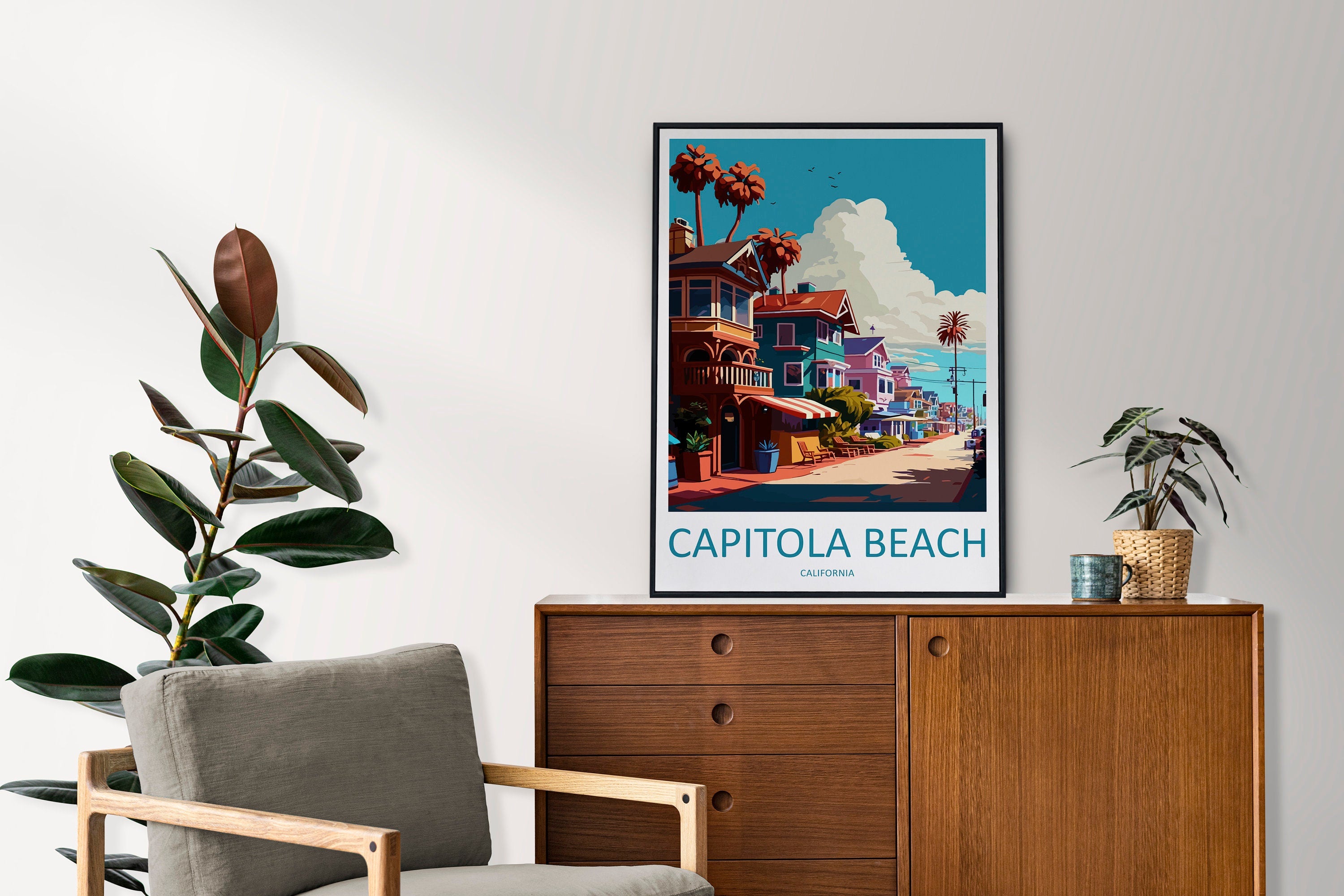 Capitola Beach Travel Print Wall Art Capitola Beach Wall Hanging Home Décor Capitola Beach Gift Art Lovers California Art Lover Gift Print