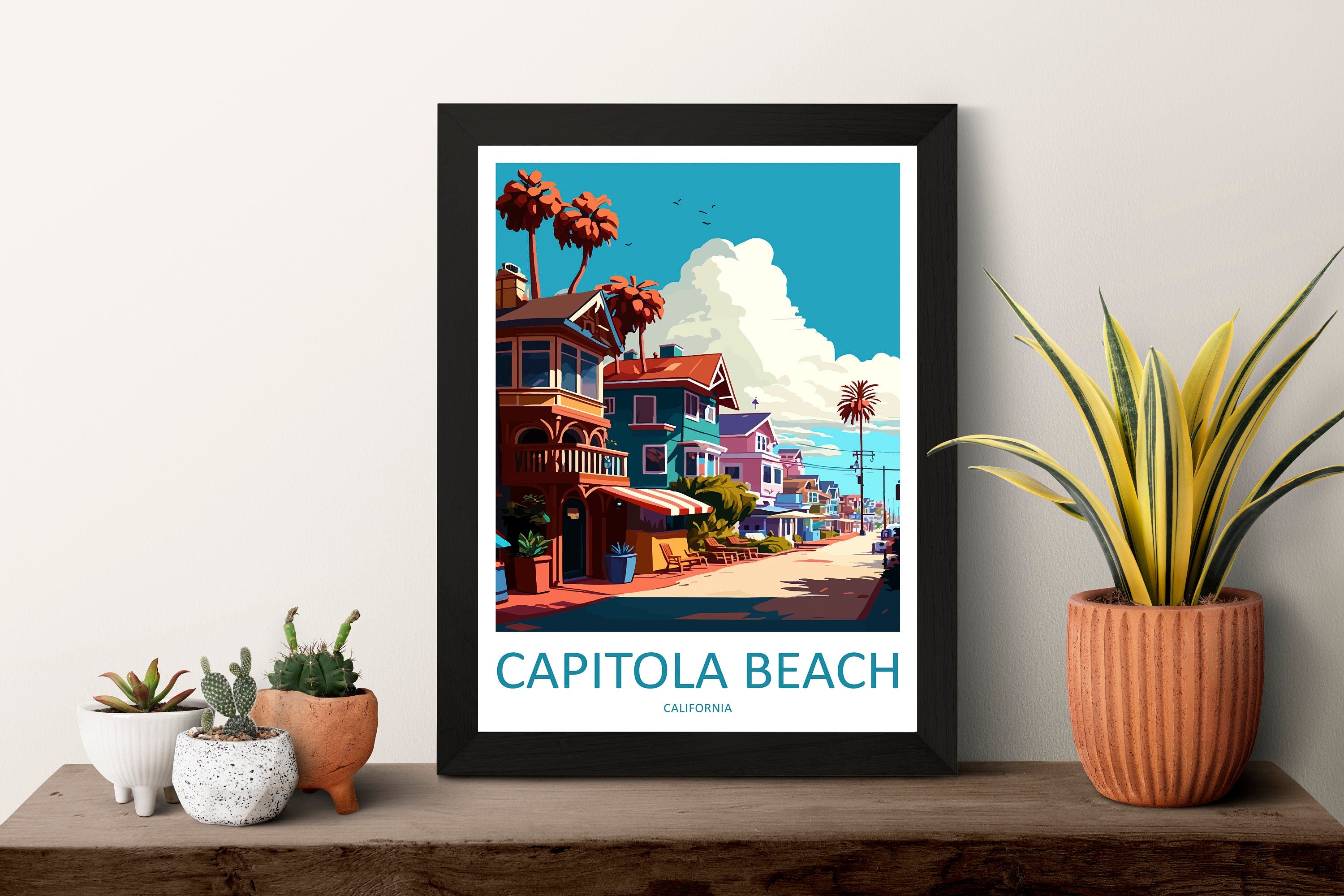 Capitola Beach Travel Print Wall Art Capitola Beach Wall Hanging Home Décor Capitola Beach Gift Art Lovers California Art Lover Gift Print