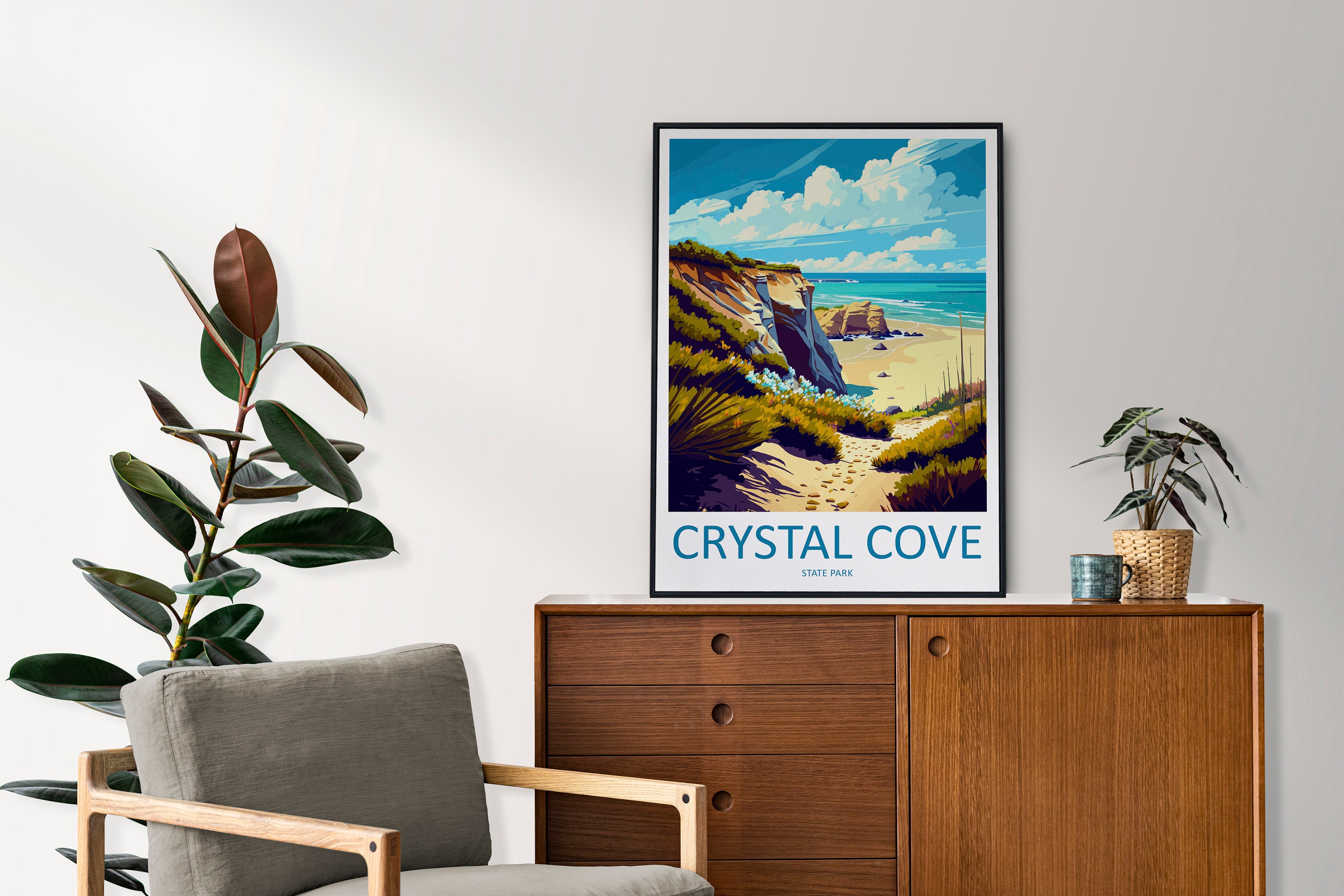 Crystal Cove Travel Print Wall Art Crystal Cove Wall Hanging Home Décor Crystal Cove Gift Art Lovers California Art Lover Gift Poster