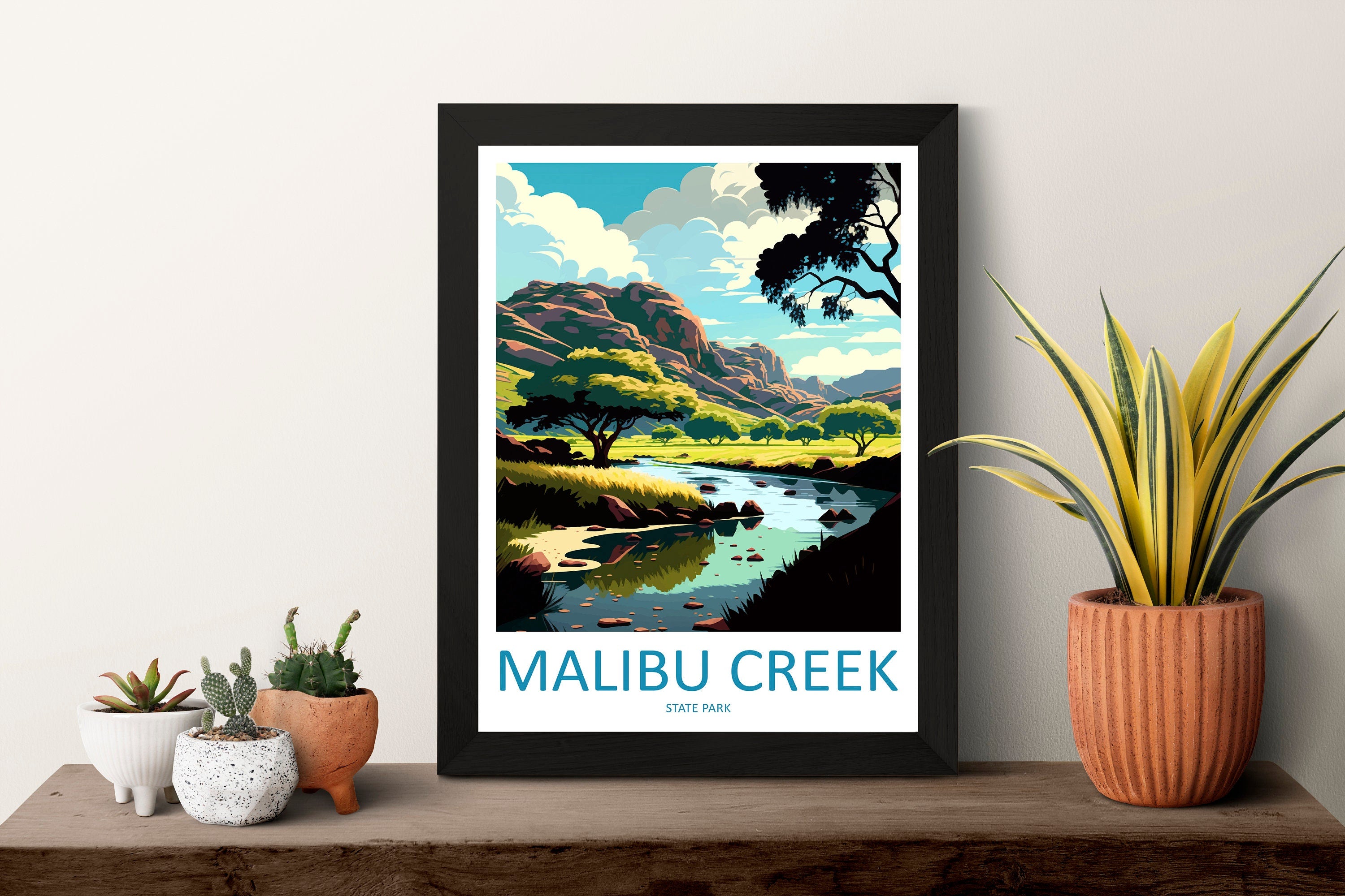 Malibu Creek Travel Print Wall Art Malibu Creek Wall Hanging Home Décor Malibu Creek Gift Art Lovers California Art Lover Gift Print