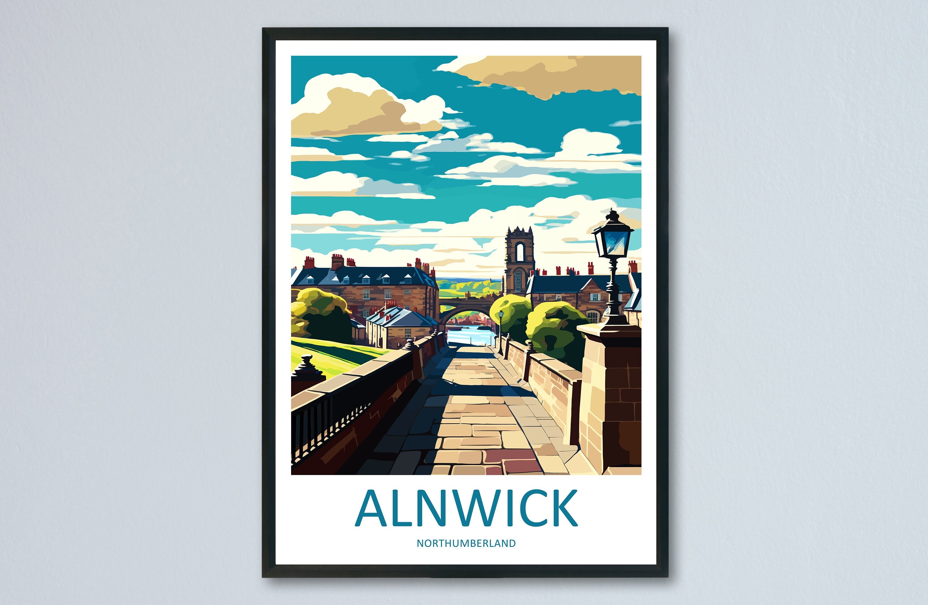 Alnwick Travel Print Wall Art Alnwick Wall Hanging Home Décor Alnwick Gift Art Lovers England Art Lover Gift Print