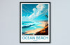 Ocean Beach Travel Print Wall Art Ocean Beach Wall Hanging Home Décor Ocean Beach Gift Art Lovers California Art Poster Ocean Beach Art