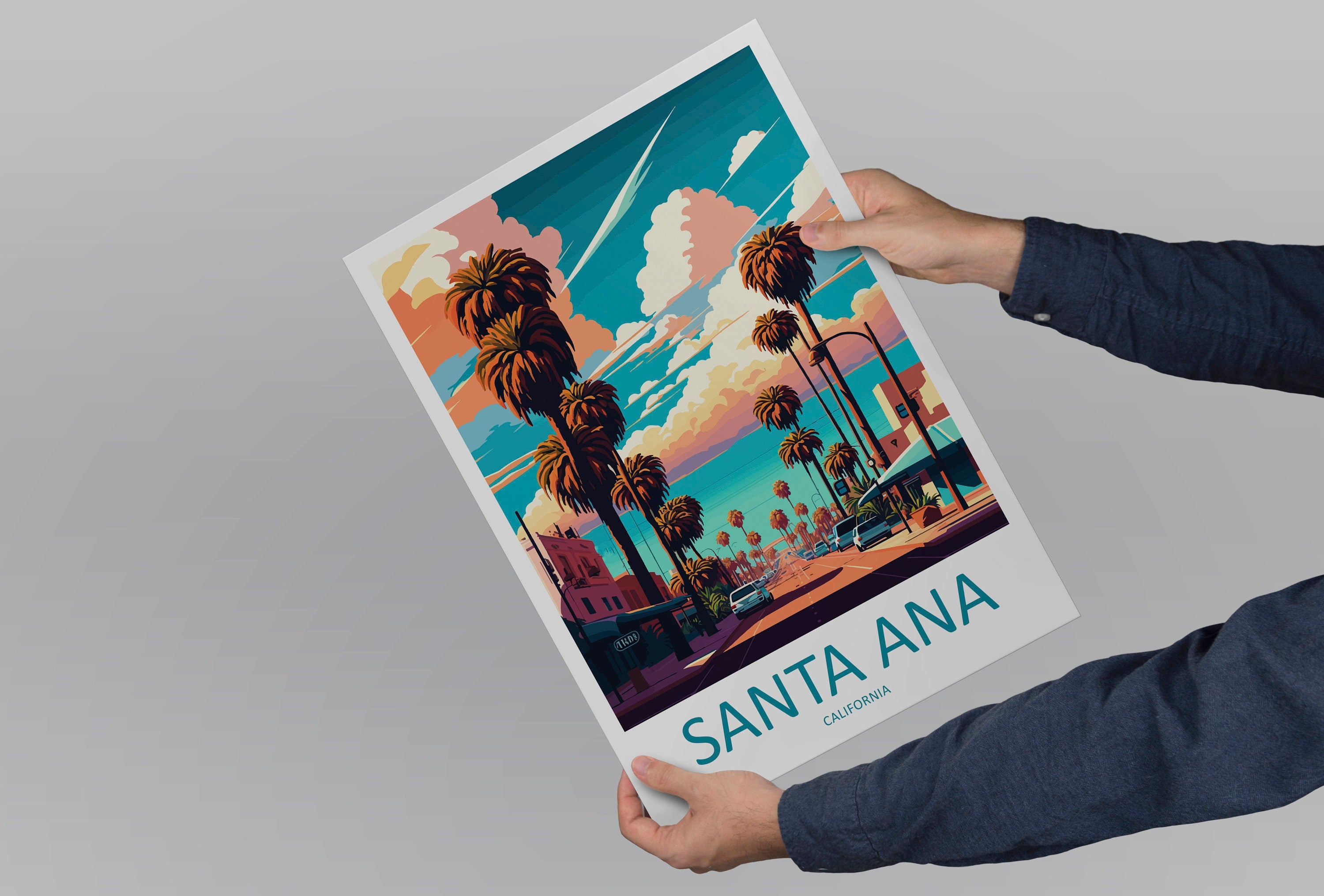 Santa Ana Travel Print Wall Art Santa Ana Wall Hanging Home Décor Santa Ana Gift Art Lovers California Art Poster Santa Ana Wall Poster