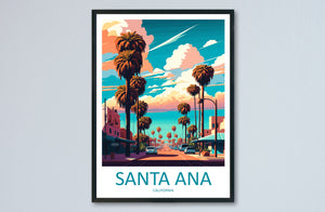 Santa Ana Travel Print Wall Art Santa Ana Wall Hanging Home Décor Santa Ana Gift Art Lovers California Art Poster Santa Ana Wall Poster