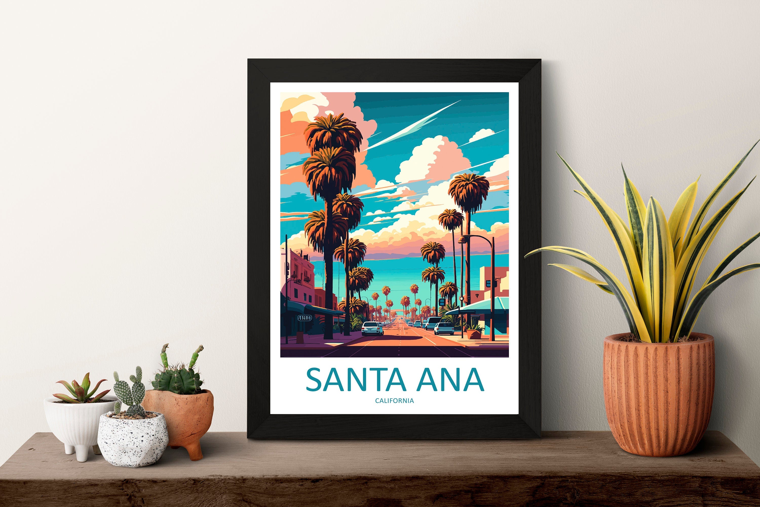 Santa Ana Travel Print Wall Art Santa Ana Wall Hanging Home Décor Santa Ana Gift Art Lovers California Art Poster Santa Ana Wall Poster