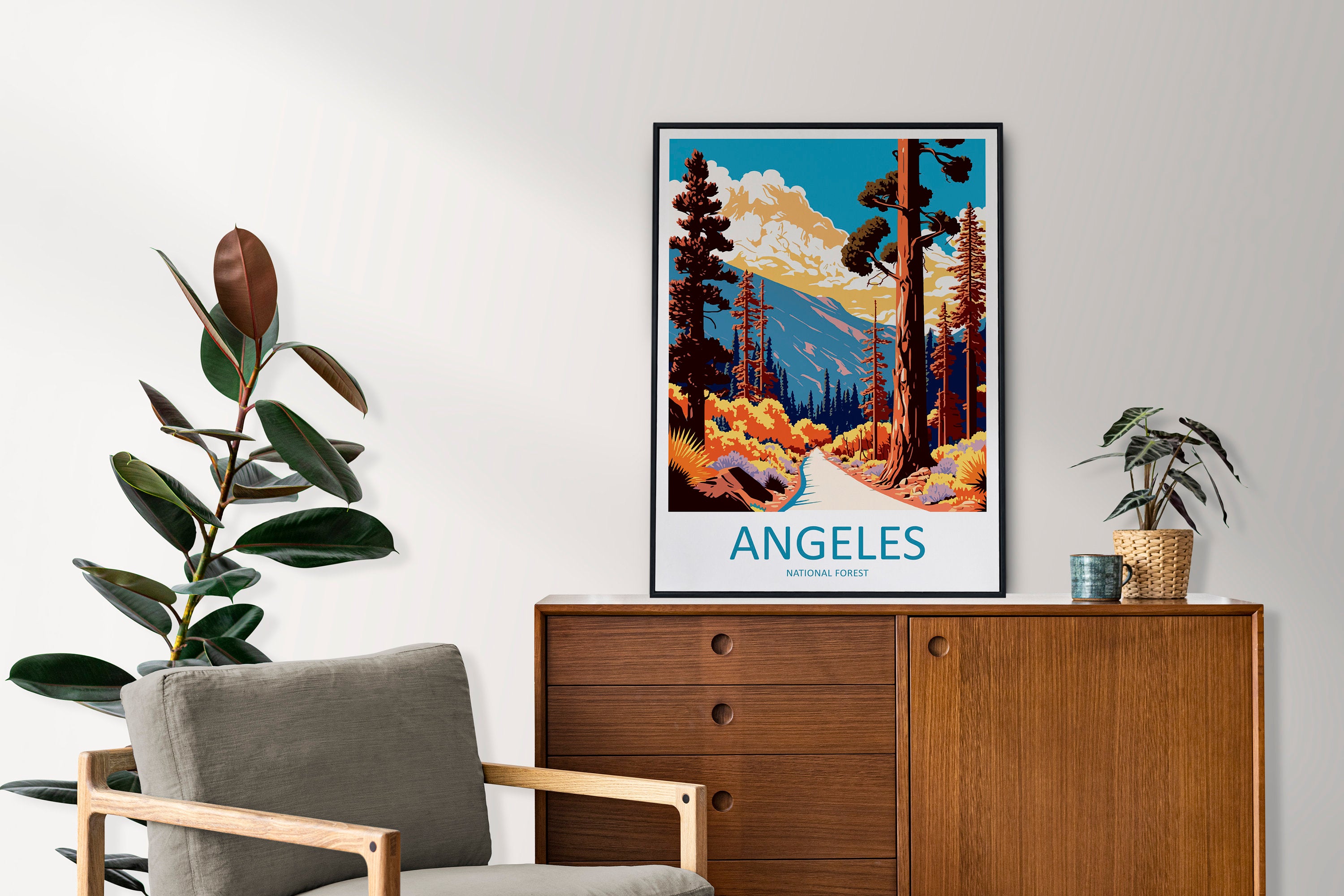 Angeles National Forest Travel Print Wall Art Angeles National Forest Wall Hanging Home Décor Angeles National Forest Gift Art California