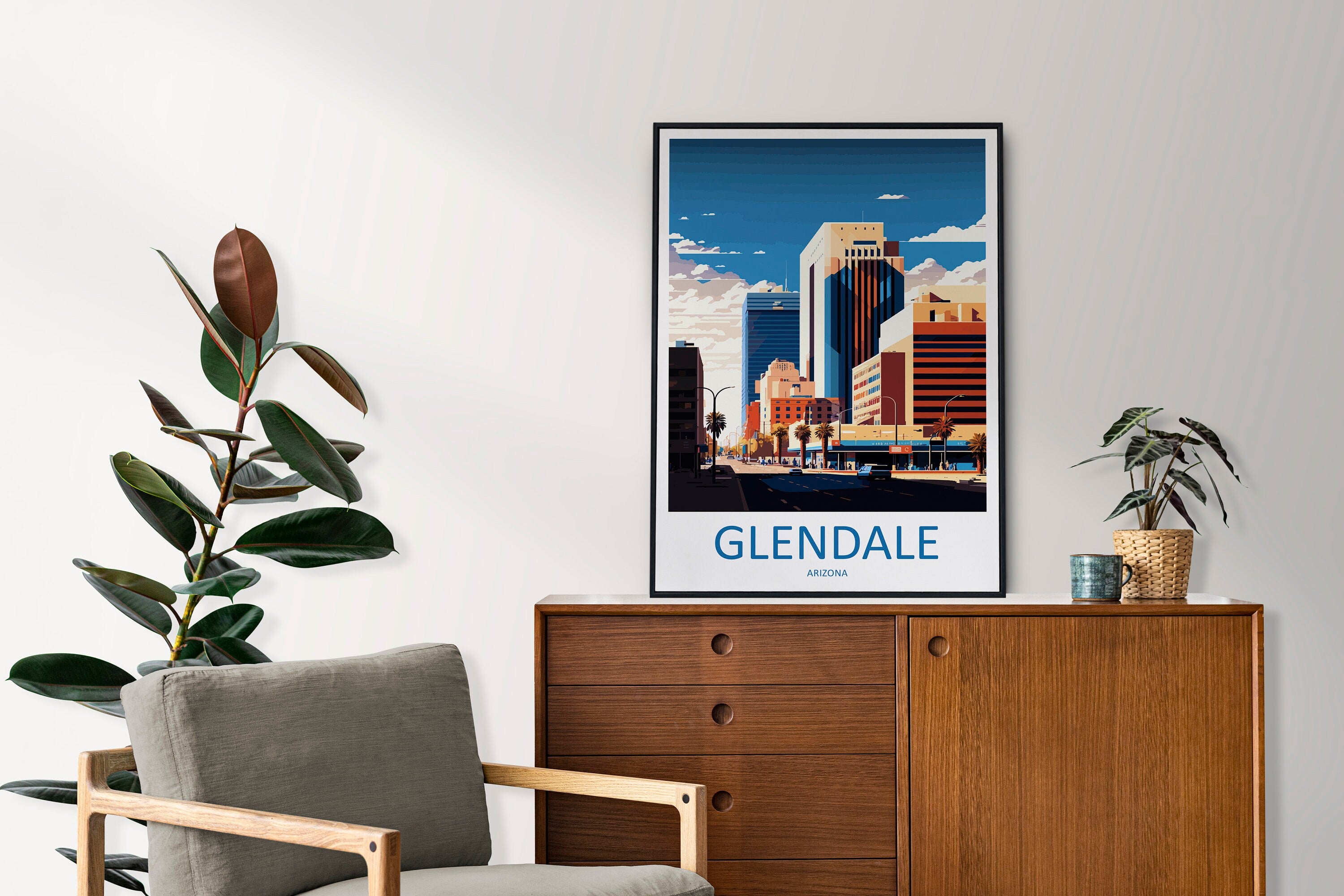 Glendale Travel Print Wall Art Glendale Wall Hanging Home Décor Glendale Gift Art Lovers Arizona Art Lover Gift Arizona Travel Print