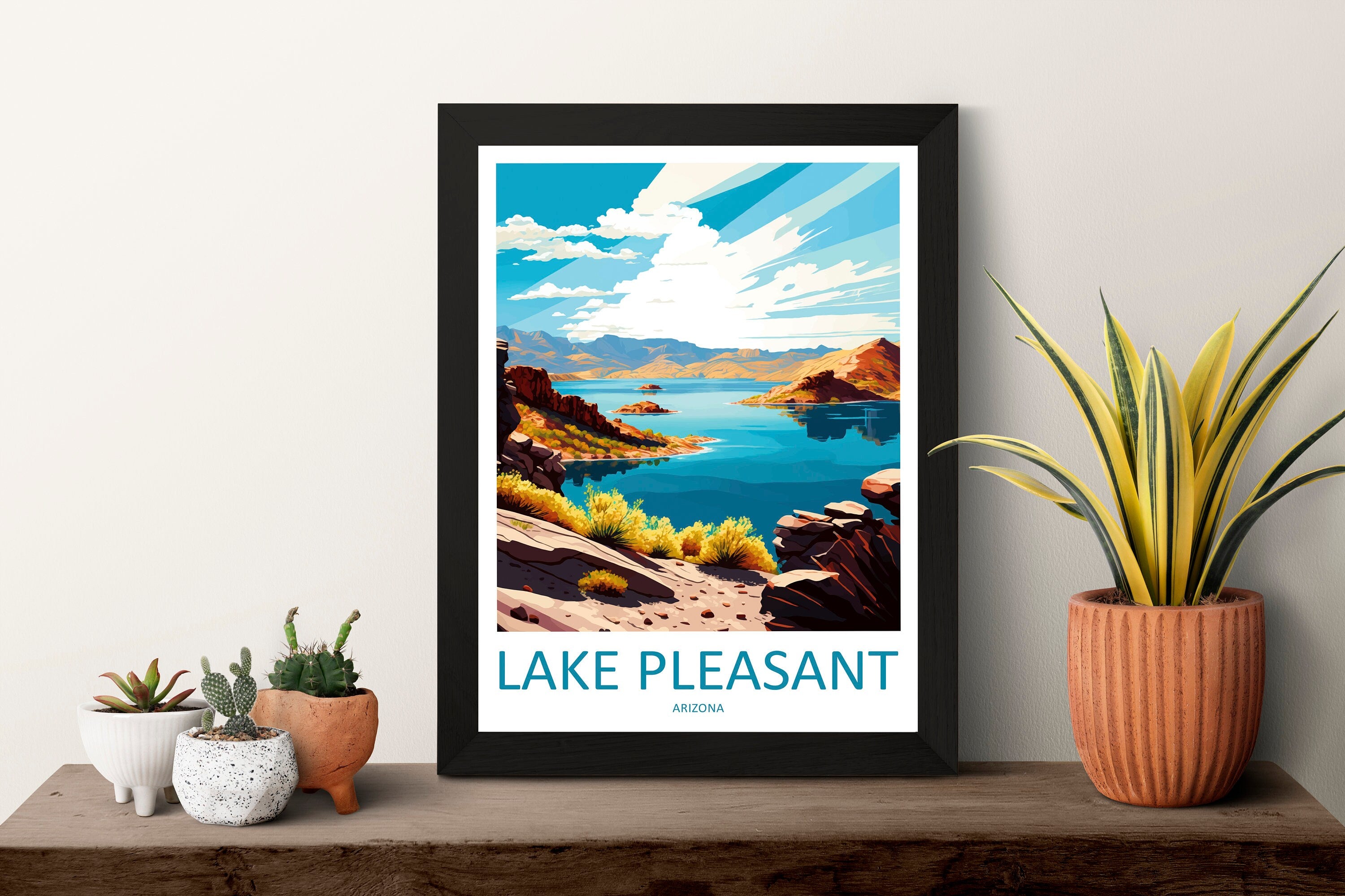 Lake Pleasant Travel Print Wall Art Lake Pleasant Wall Hanging Home Décor Lake Pleasant Gift Art Lovers Arizona Art Lover Gift Arizona Art