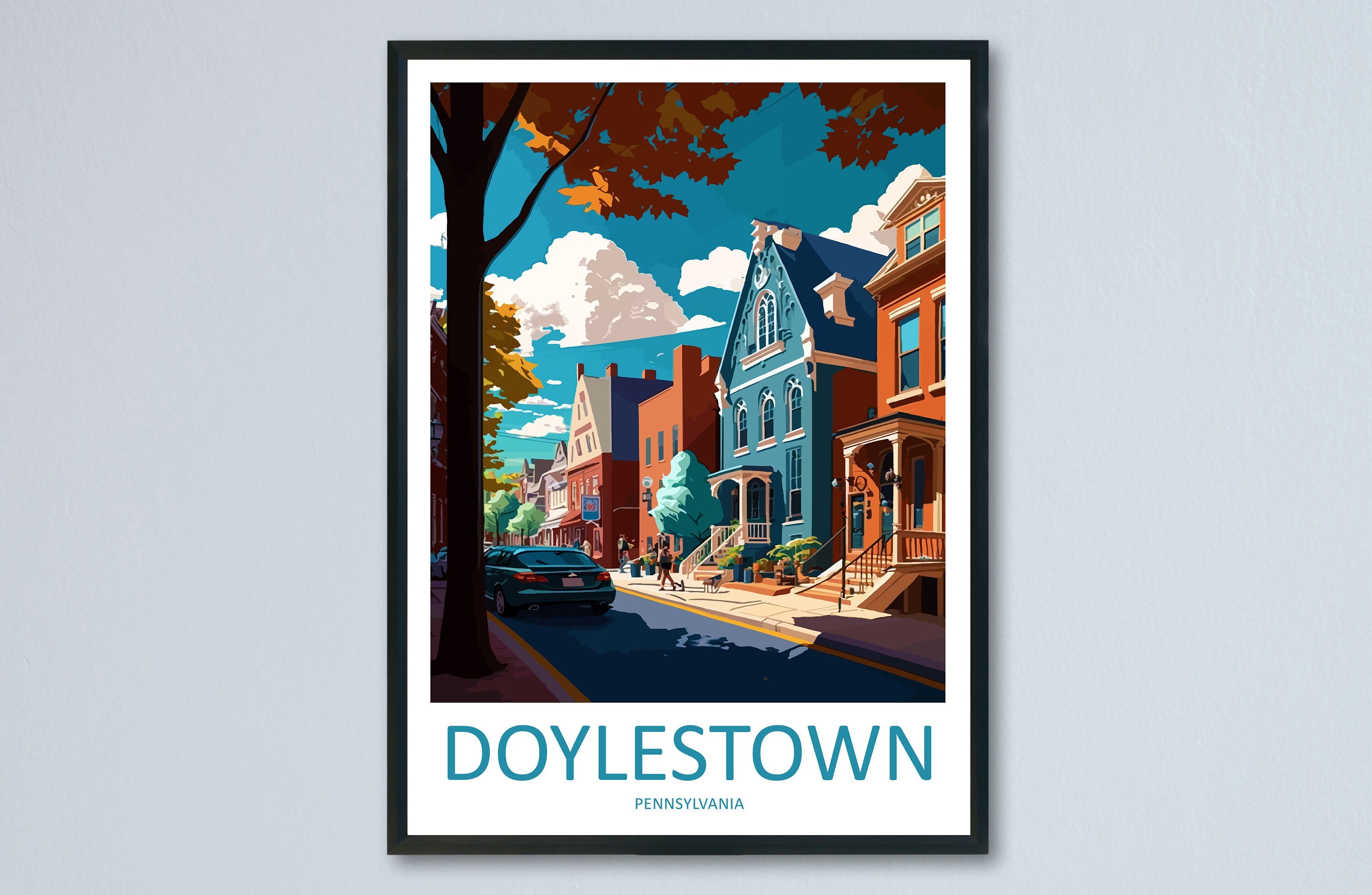 Doylestown Travel Print Wall Art Doylestown Wall Hanging Home Décor Doylestown Gift Art Lovers Pennsylvania Art Lover Travel Art