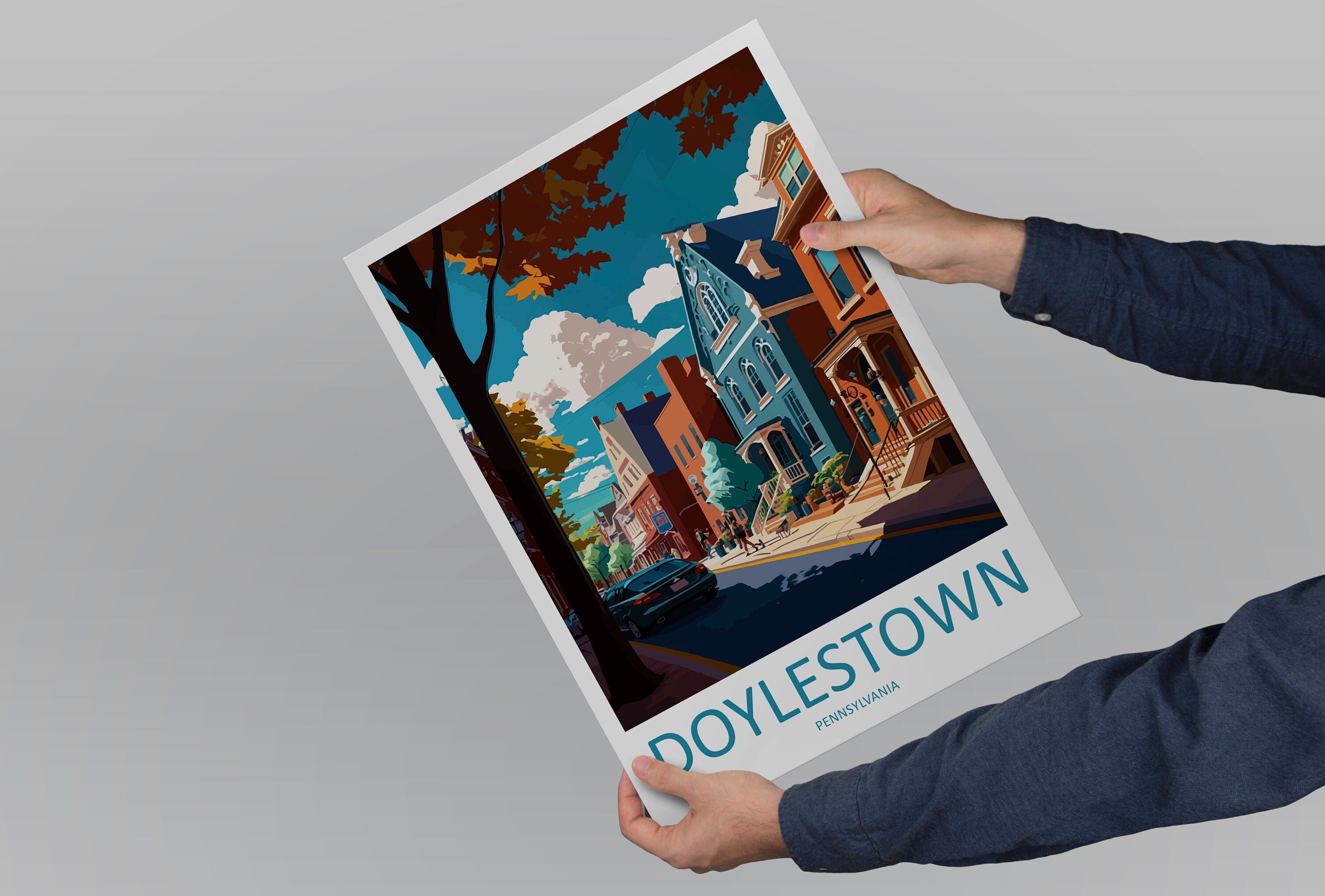 Doylestown Travel Print Wall Art Doylestown Wall Hanging Home Décor Doylestown Gift Art Lovers Pennsylvania Art Lover Travel Art