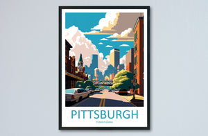 Pittsburgh Travel Print Wall Art Pittsburgh Wall Hanging Home Décor Pittsburgh Gift Art Lovers Pennsylvania Art Lover Travel Poster