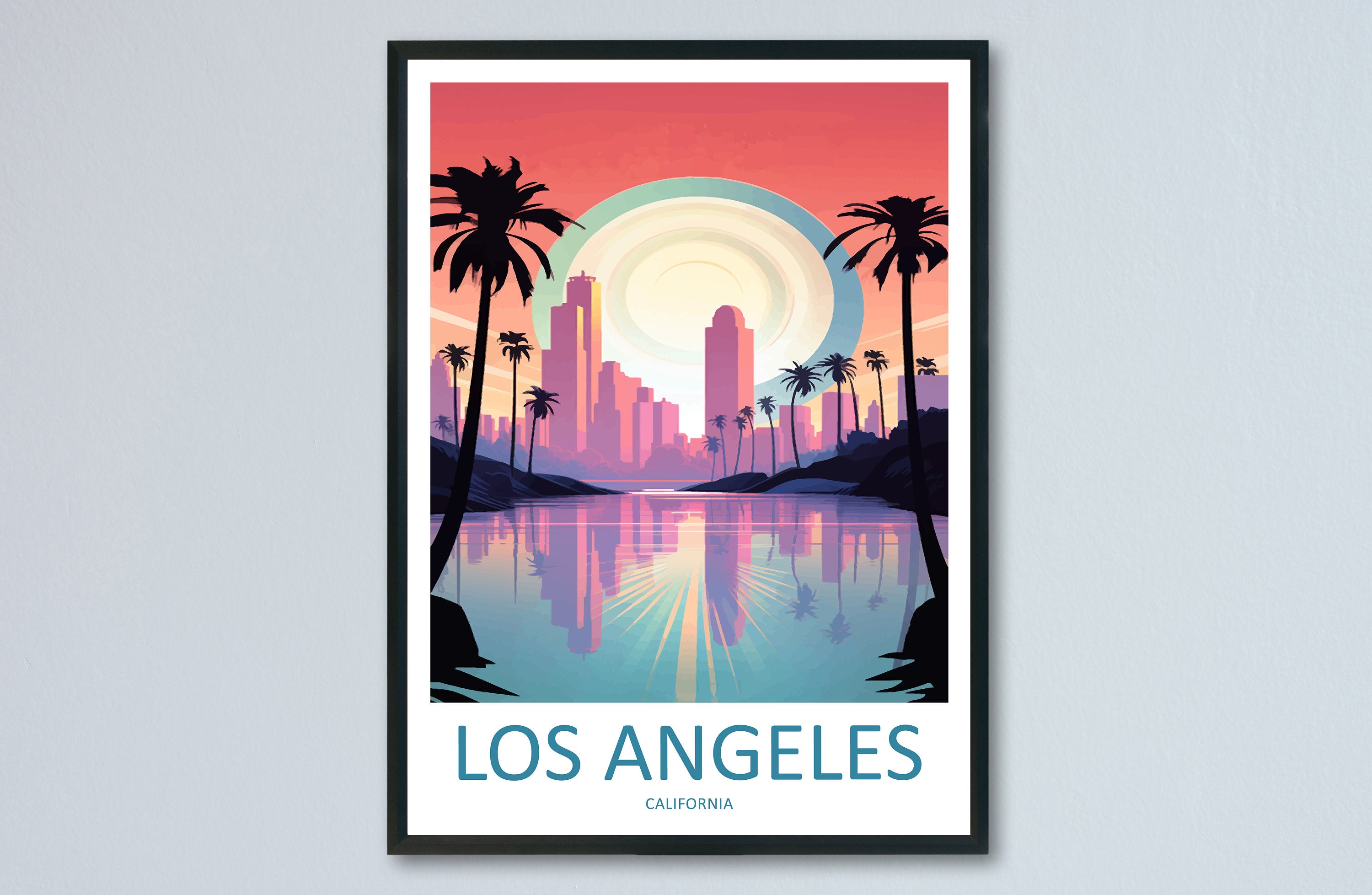 Los Angeles Travel Print Wall Art Los Angeles Wall Hanging Home Décor Los Angeles Gift Art Lovers California Art Lover Gift Los Angeles Deco