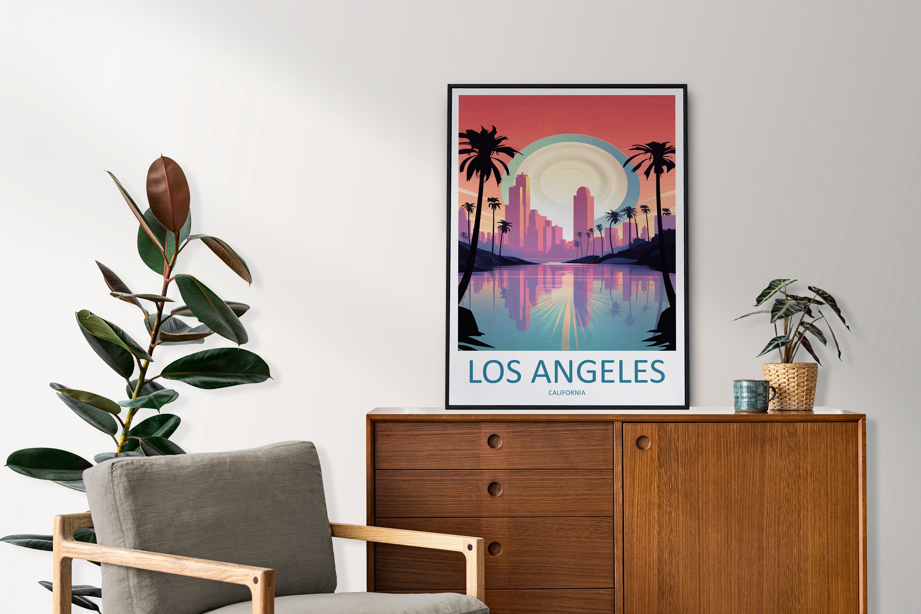 Los Angeles Travel Print Wall Art Los Angeles Wall Hanging Home Décor Los Angeles Gift Art Lovers California Art Lover Gift Los Angeles Deco