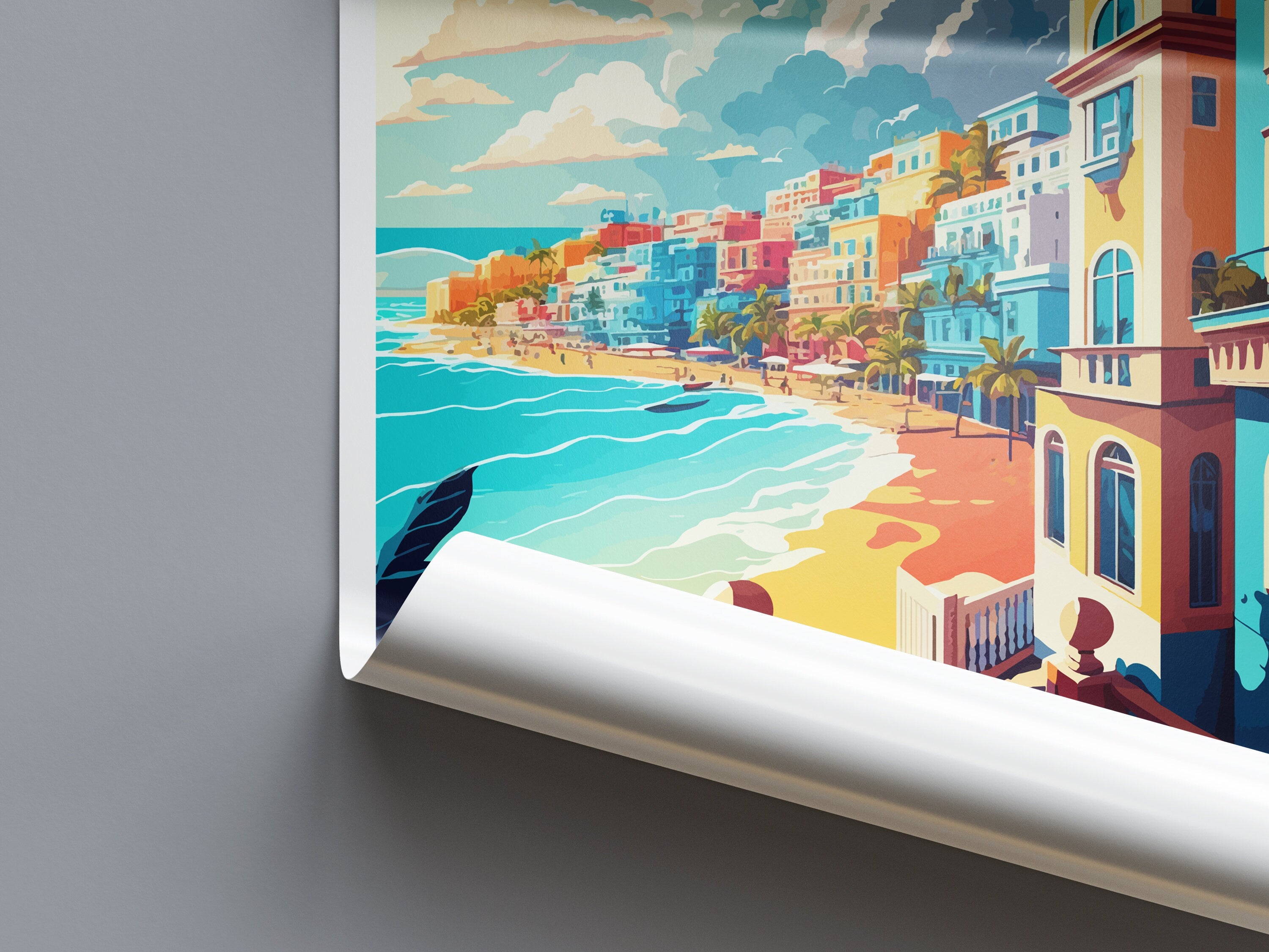 San Juan Travel Print Wall Art San Juan Wall Hanging Home Décor San Juan Gift Art Lovers Wall Art Caribbean Travel Print Poster