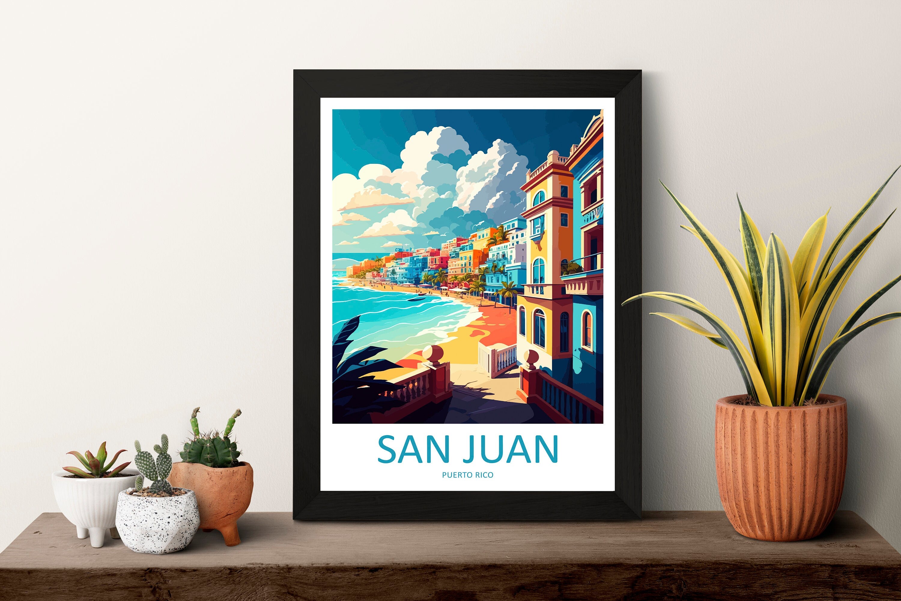 San Juan Travel Print Wall Art San Juan Wall Hanging Home Décor San Juan Gift Art Lovers Wall Art Caribbean Travel Print Poster