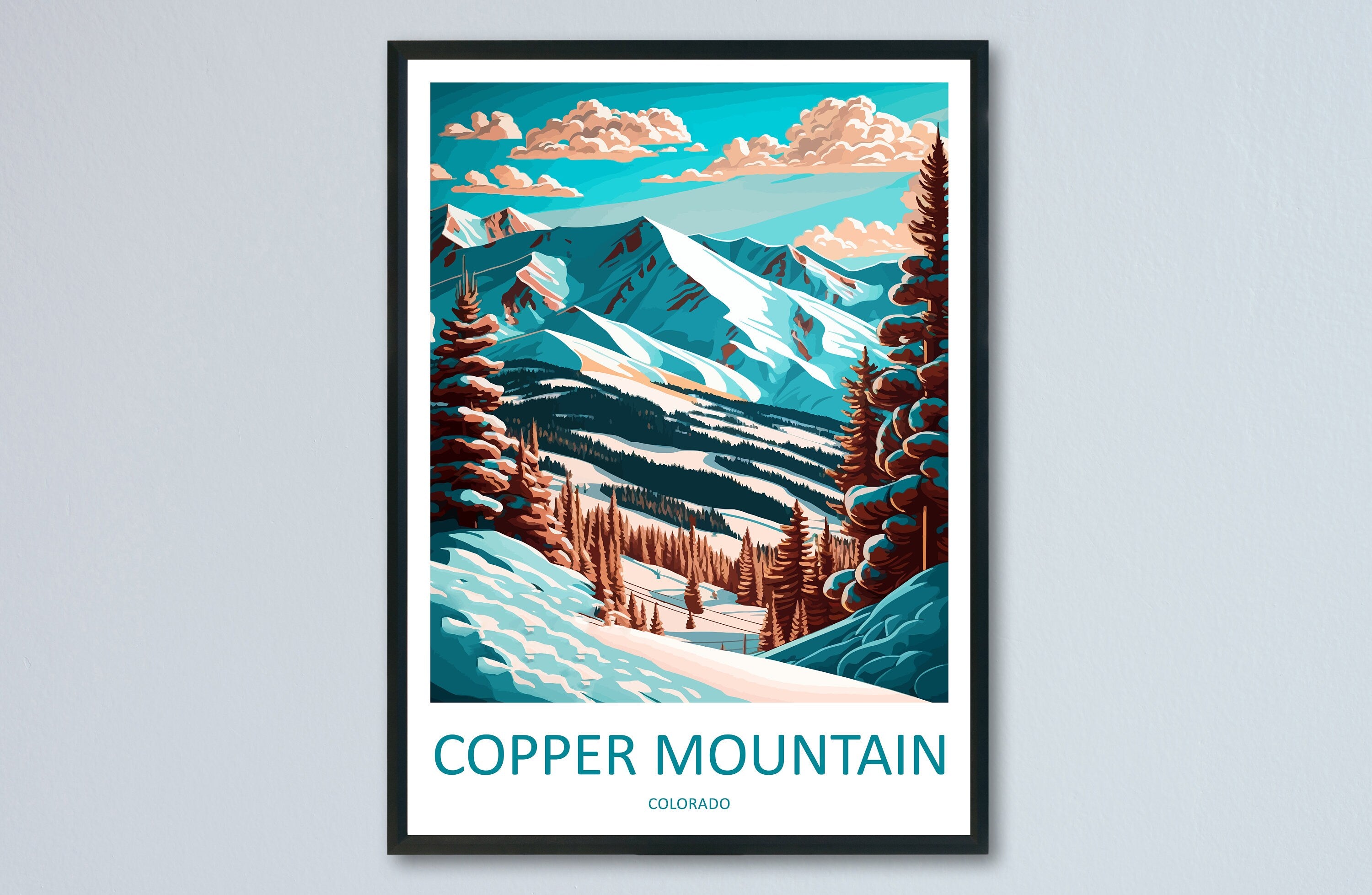 Copper Mountain Travel Print Wall Art Copper Mountain Wall Hanging Home Décor Copper Mountain Gift Art Lovers Colorado Art Gift Lover