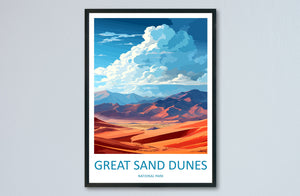 Great Sand Dunes National Park Travel Print Wall Art Great Sand Dunes Wall Hanging Home Décor Great Sand Dunes Gift Art Lovers Colorado Art