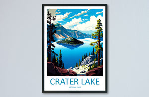 Crater Lake National Park Travel Print Wall Art Crater Lake National Park Wall Hanging Home Décor Crater Lake National Park Gift Art