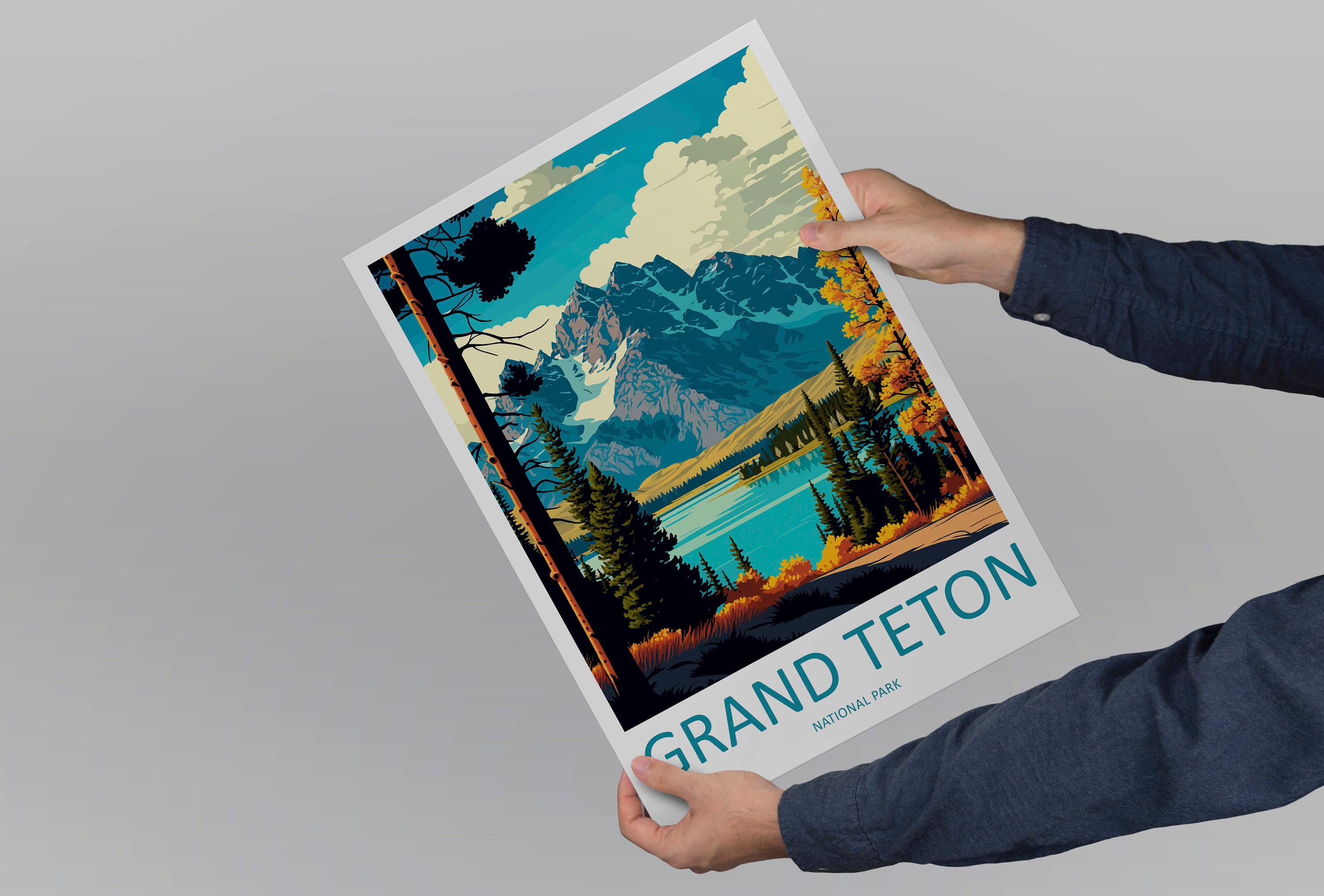 Grand Teton National Park Travel Print Wall Art Grand Teton National Park Wall Hanging Home Décor Grand Teton National Park Gift Art