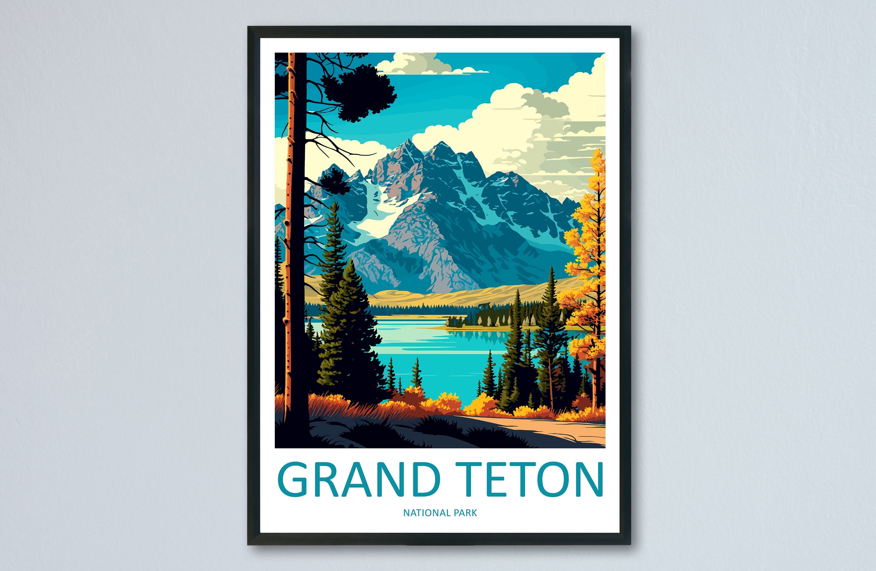 Grand Teton National Park Travel Print Wall Art Grand Teton National Park Wall Hanging Home Décor Grand Teton National Park Gift Art