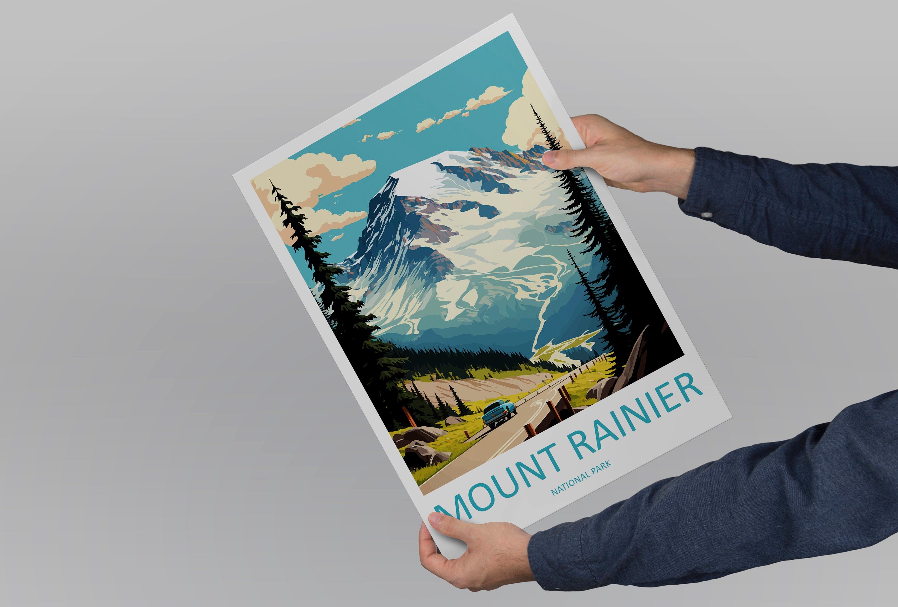 Mount Rainier National Park Travel Print Wall Art Mount Rainier National Park Wall Hanging Home Décor Mount Rainier National Park Gift Art