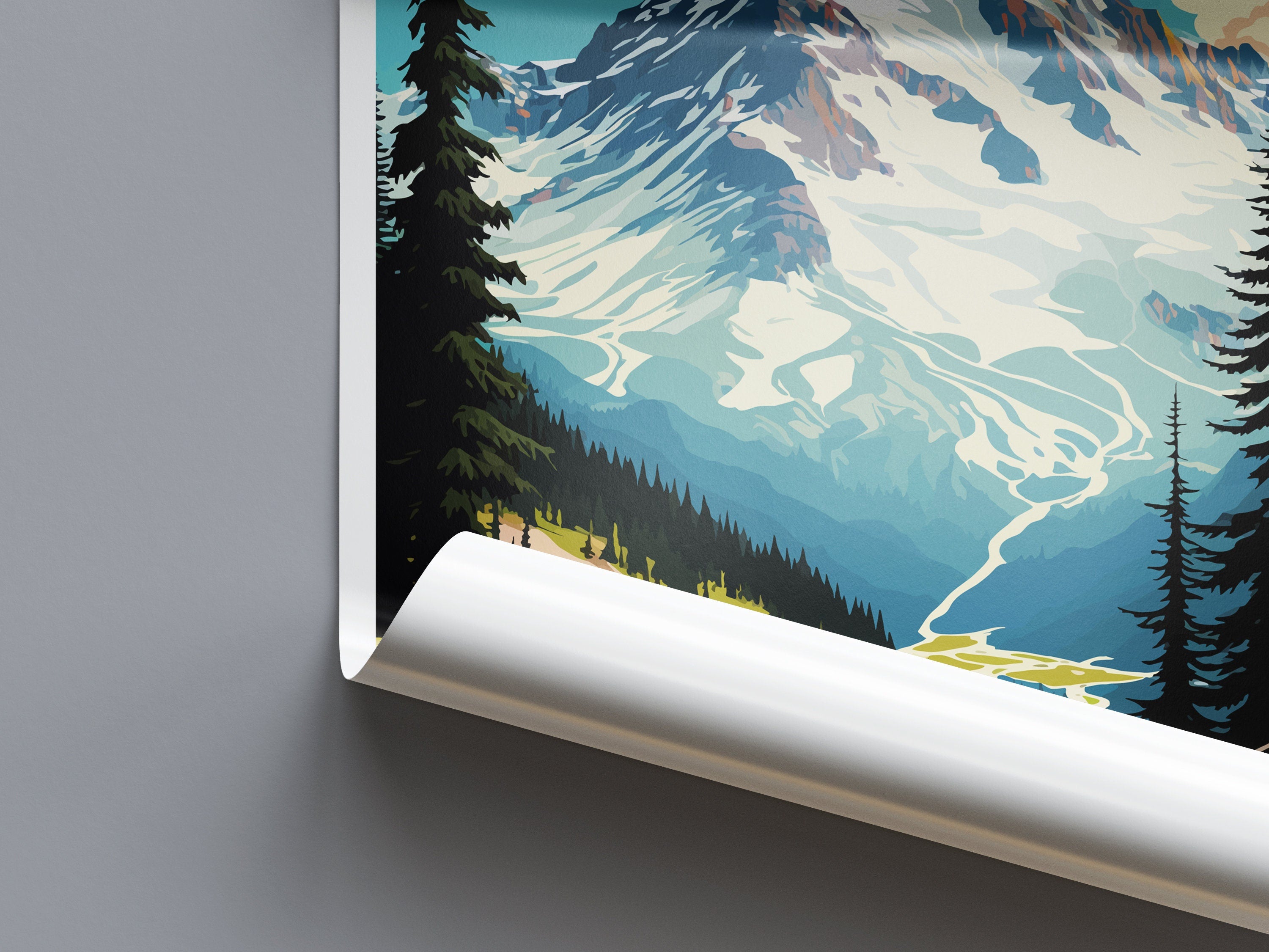 Mount Rainier National Park Travel Print Wall Art Mount Rainier National Park Wall Hanging Home Décor Mount Rainier National Park Gift Art