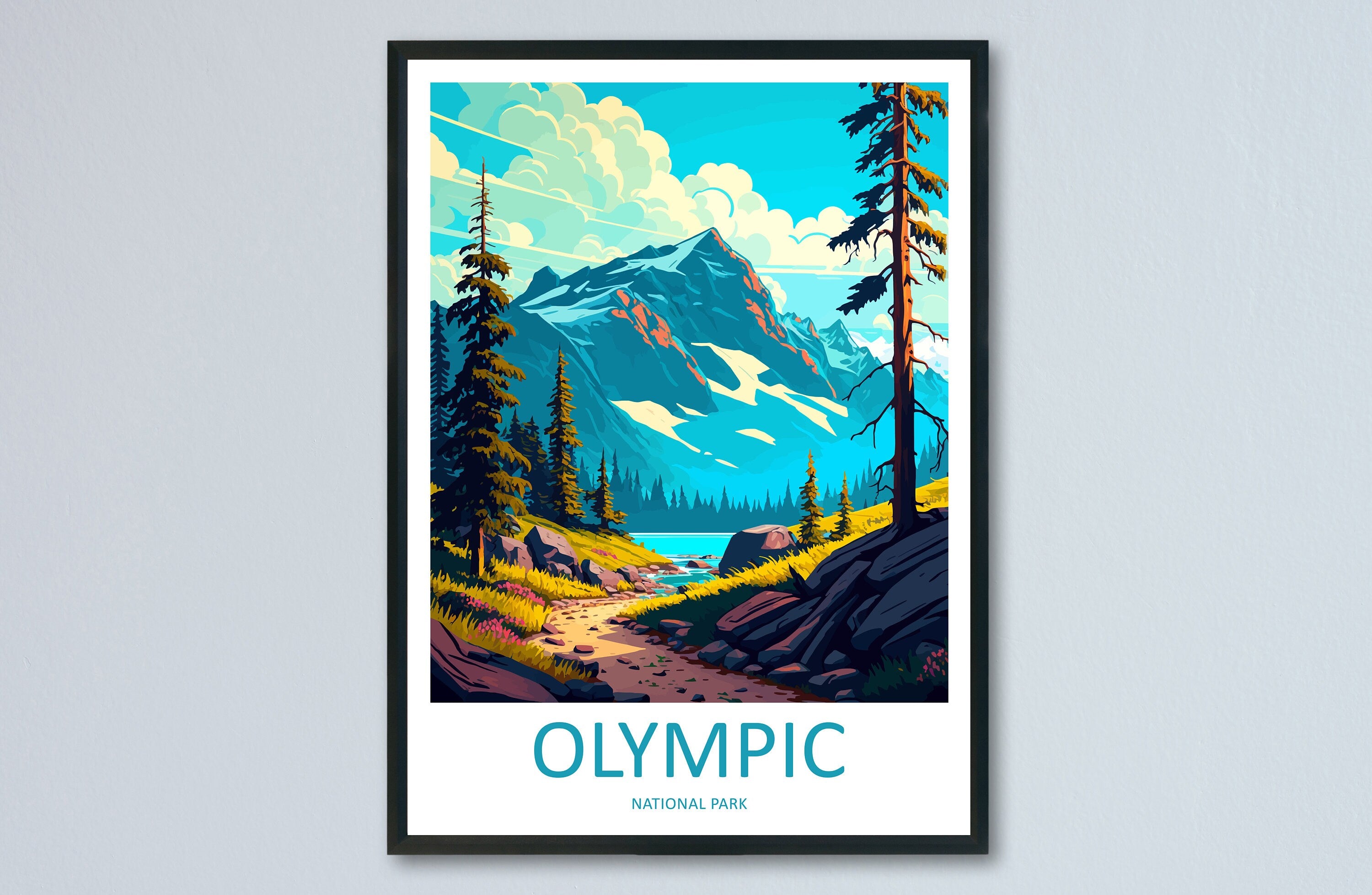 Olympic National Park Travel Print Wall Art Olympic National Park Wall Hanging Home Décor Olympic National Park Art Gift Poster