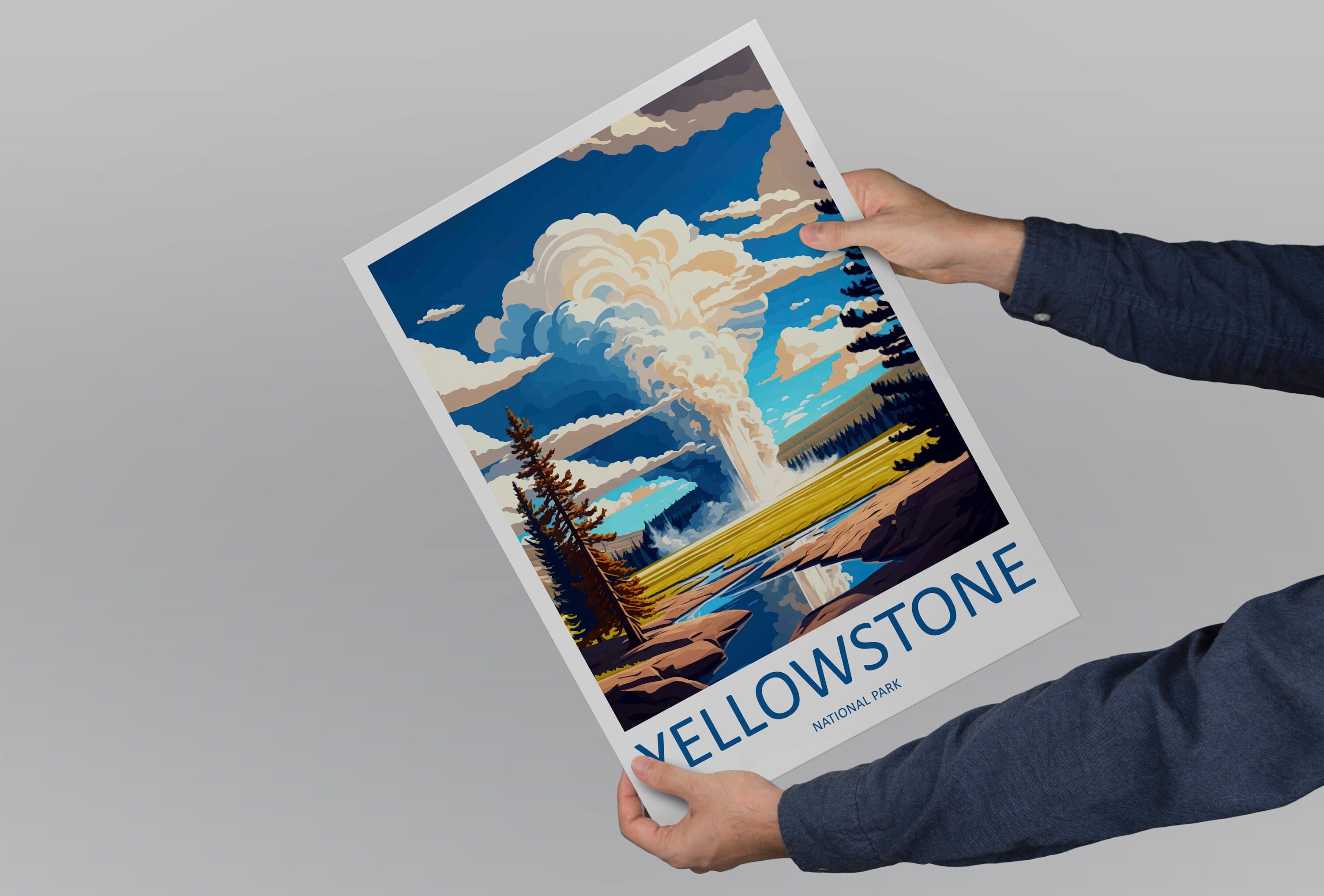 Yellowstone National Park Travel Print Wall Art Yellowstone National Park Wall Hanging Home Décor Yellowstone National Park Art Gift Poster