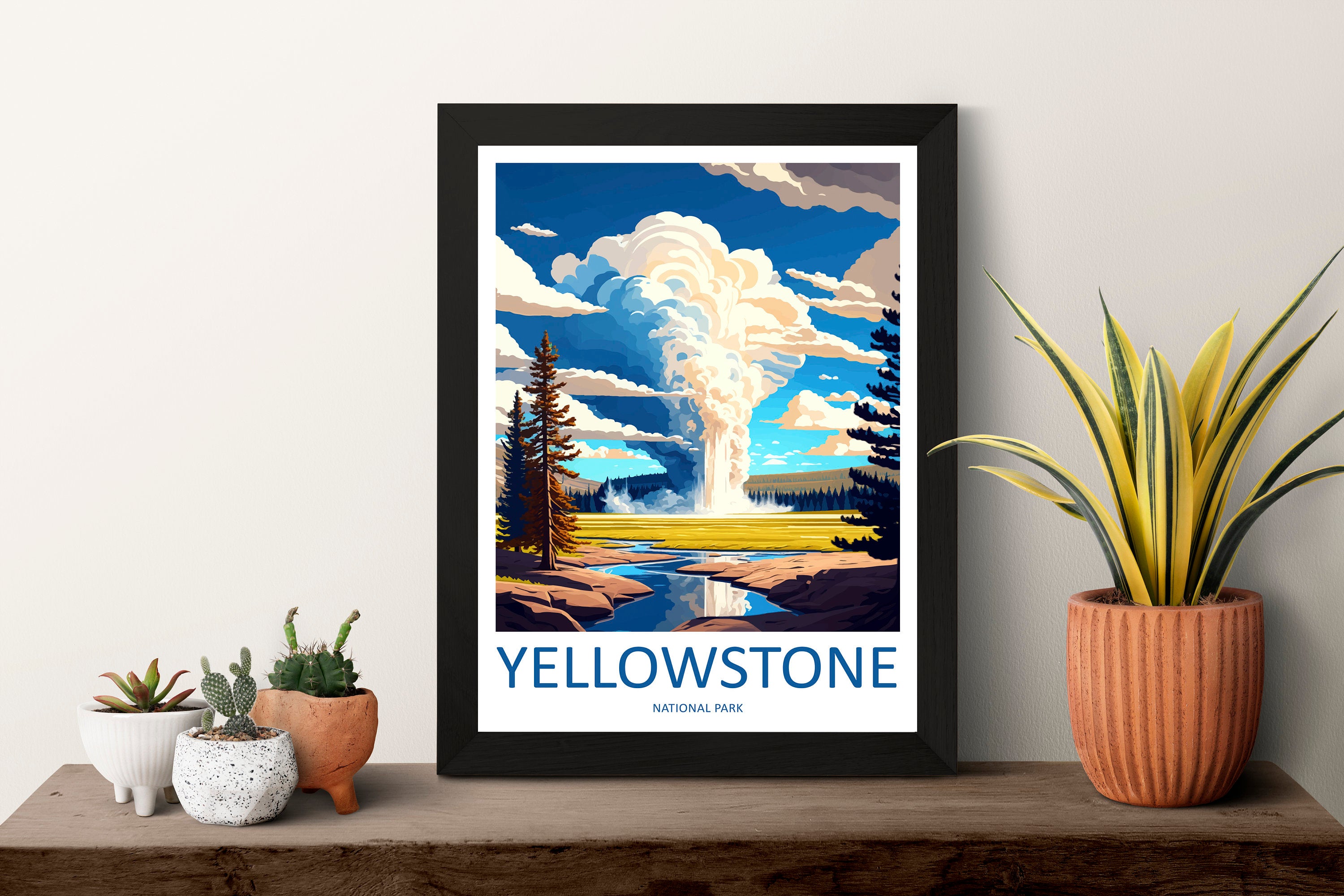 Yellowstone National Park Travel Print Wall Art Yellowstone National Park Wall Hanging Home Décor Yellowstone National Park Art Gift Poster