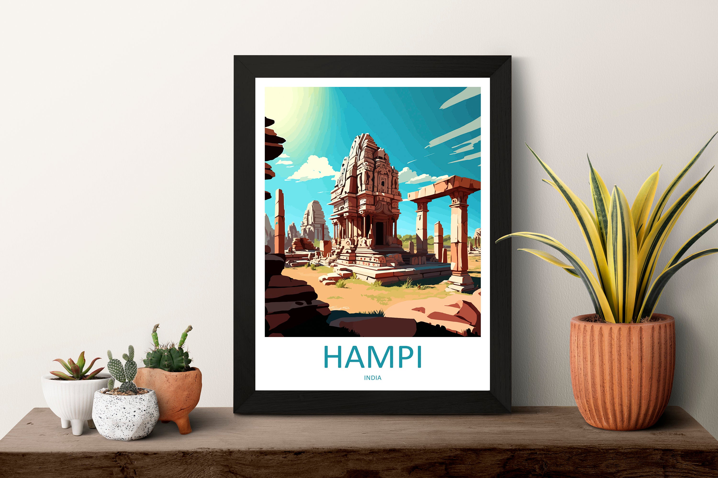 Hampi Travel Print Wall Art Hampi Wall Hanging Home Décor Hampi Gift Art Lovers India Art Lover Gift Hampi Wall Décor Poster