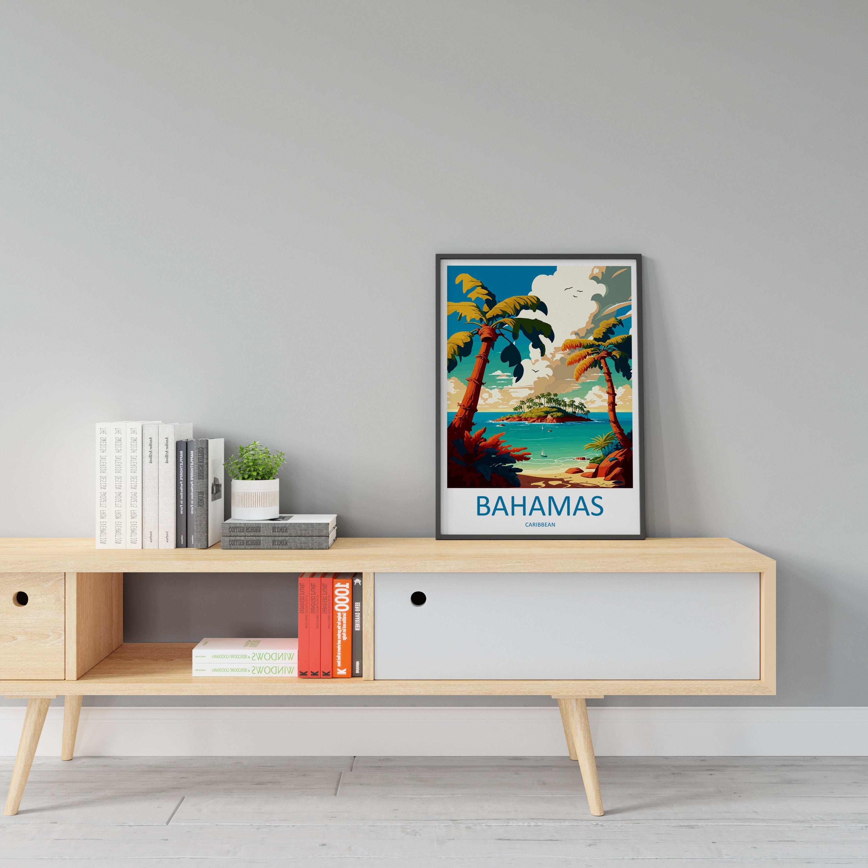 Bahamas Travel Print Wall Art Bahamas Wall Hanging Home Décor Bahamas Gift Art Lovers Wall Art Caribbean Travel Print Bahamas Decor