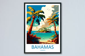 Bahamas Travel Print Wall Art Bahamas Wall Hanging Home Décor Bahamas Gift Art Lovers Wall Art Caribbean Travel Print Bahamas Decor