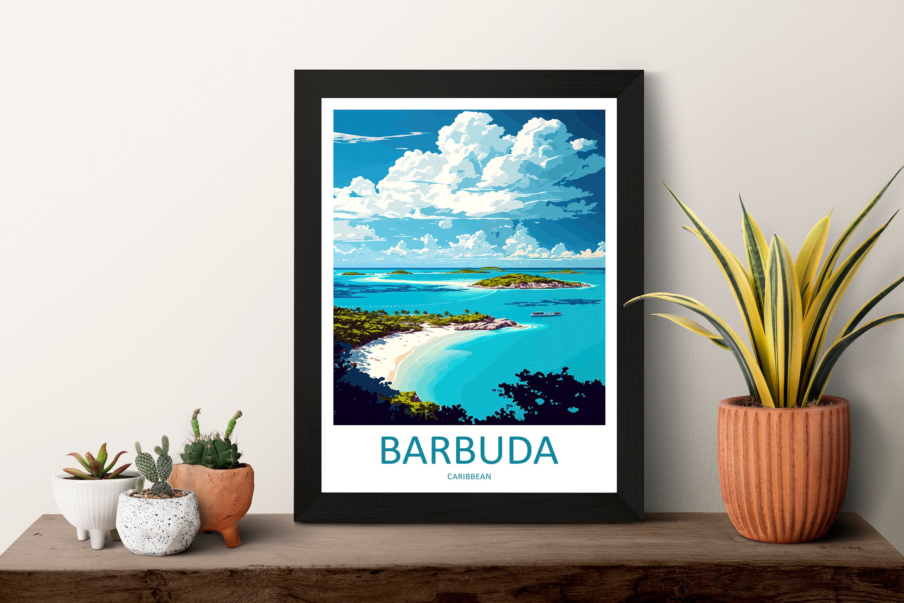 Barbuda Travel Print Wall Art Barbuda Wall Hanging Home Décor Barbuda Gift Art Lovers Wall Art Caribbean Travel Print Barbuda Decor