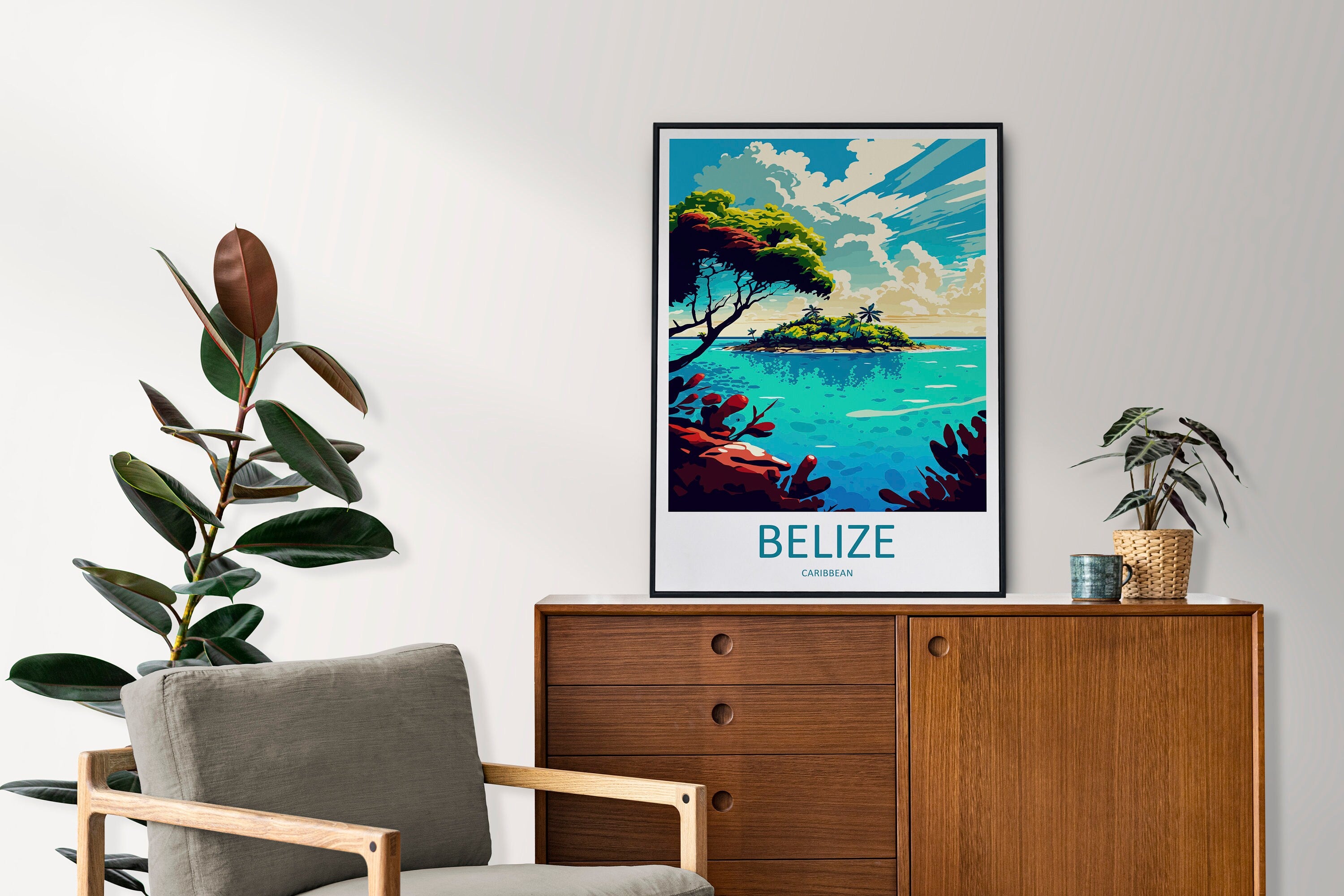 Belize Travel Print Wall Art Belize Wall Hanging Home Décor Belize Gift Art Lovers Wall Art Caribbean Travel Print Belize Decor