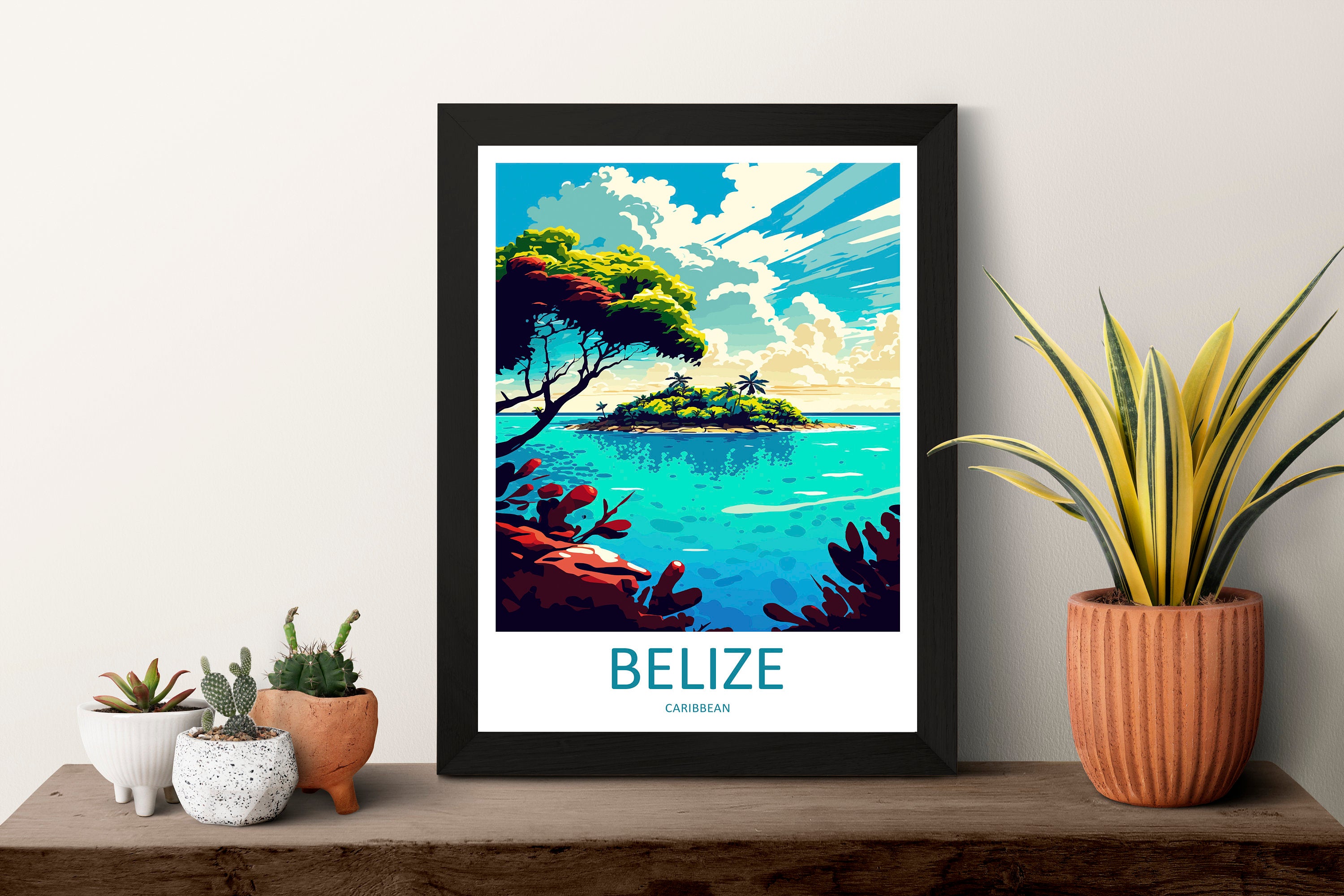 Belize Travel Print Wall Art Belize Wall Hanging Home Décor Belize Gift Art Lovers Wall Art Caribbean Travel Print Belize Decor