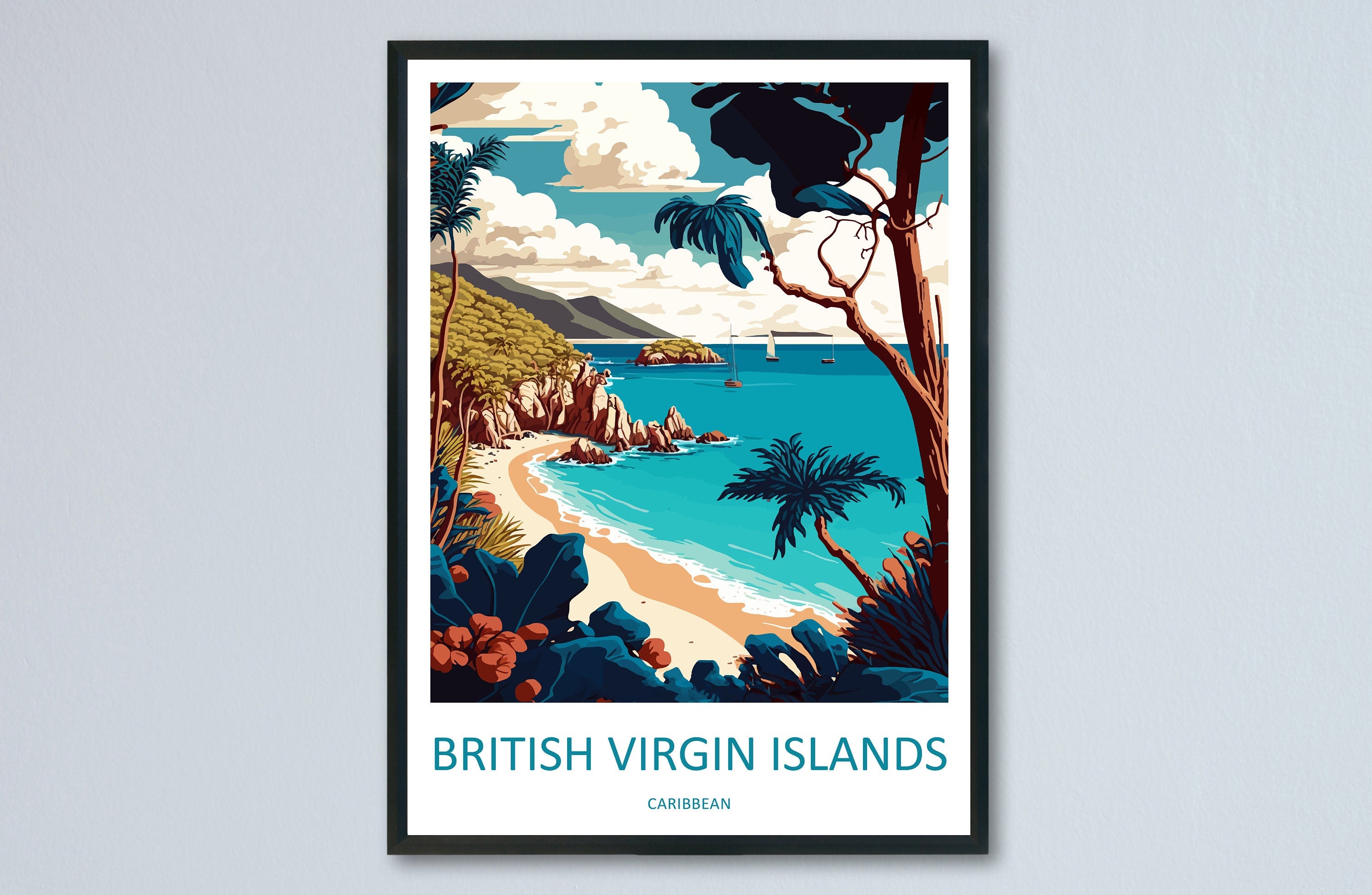 British Virgin Islands Travel Print Wall Art British Virgin Islands Wall Hanging Home Décor British Virgin Islands Gift Art Lovers Wall Art