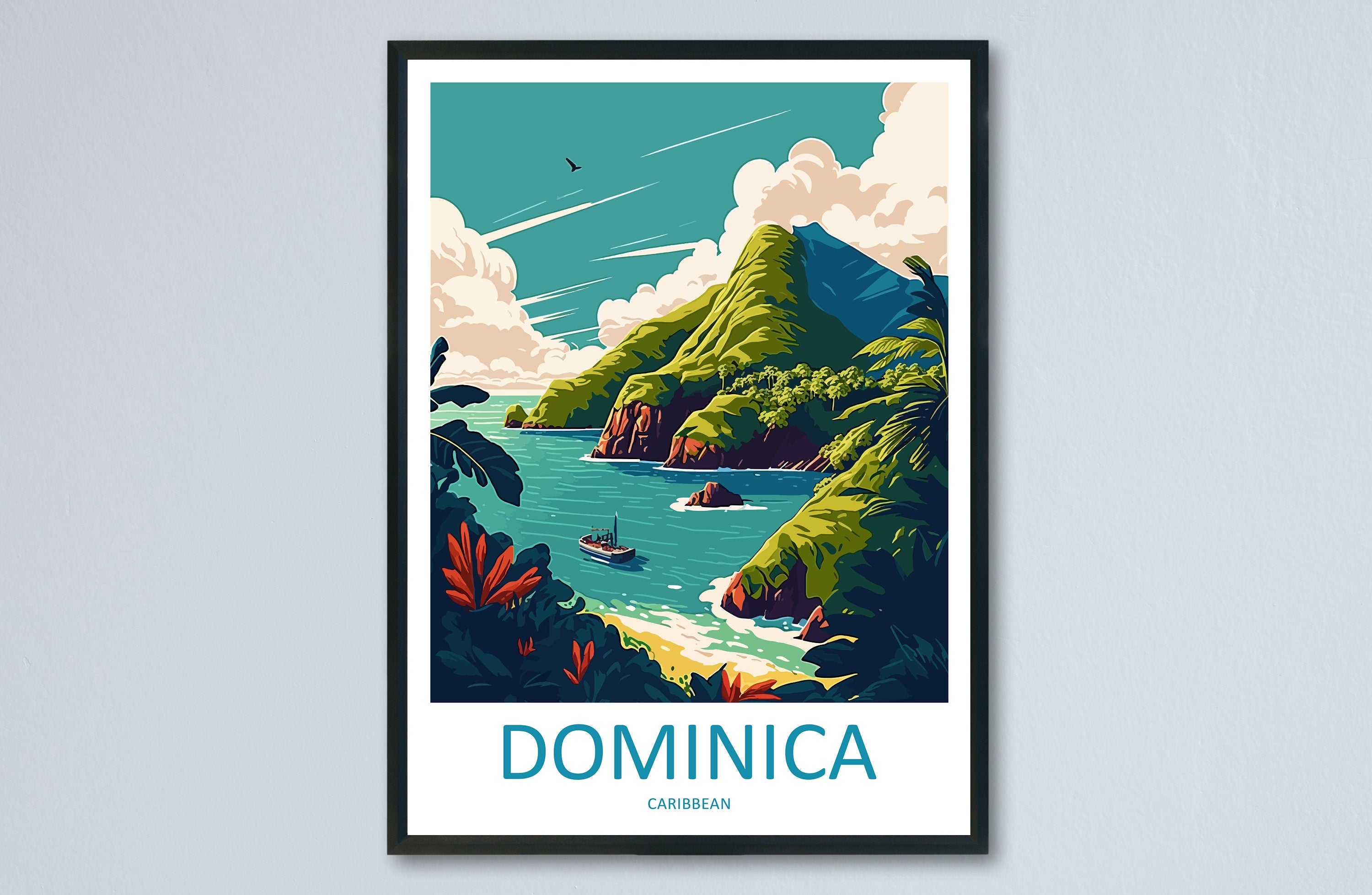 Dominica Travel Print Wall Art Dominica Wall Hanging Home Décor Dominica Gift Art Lovers Wall Art Caribbean Travel Print Poster Gift