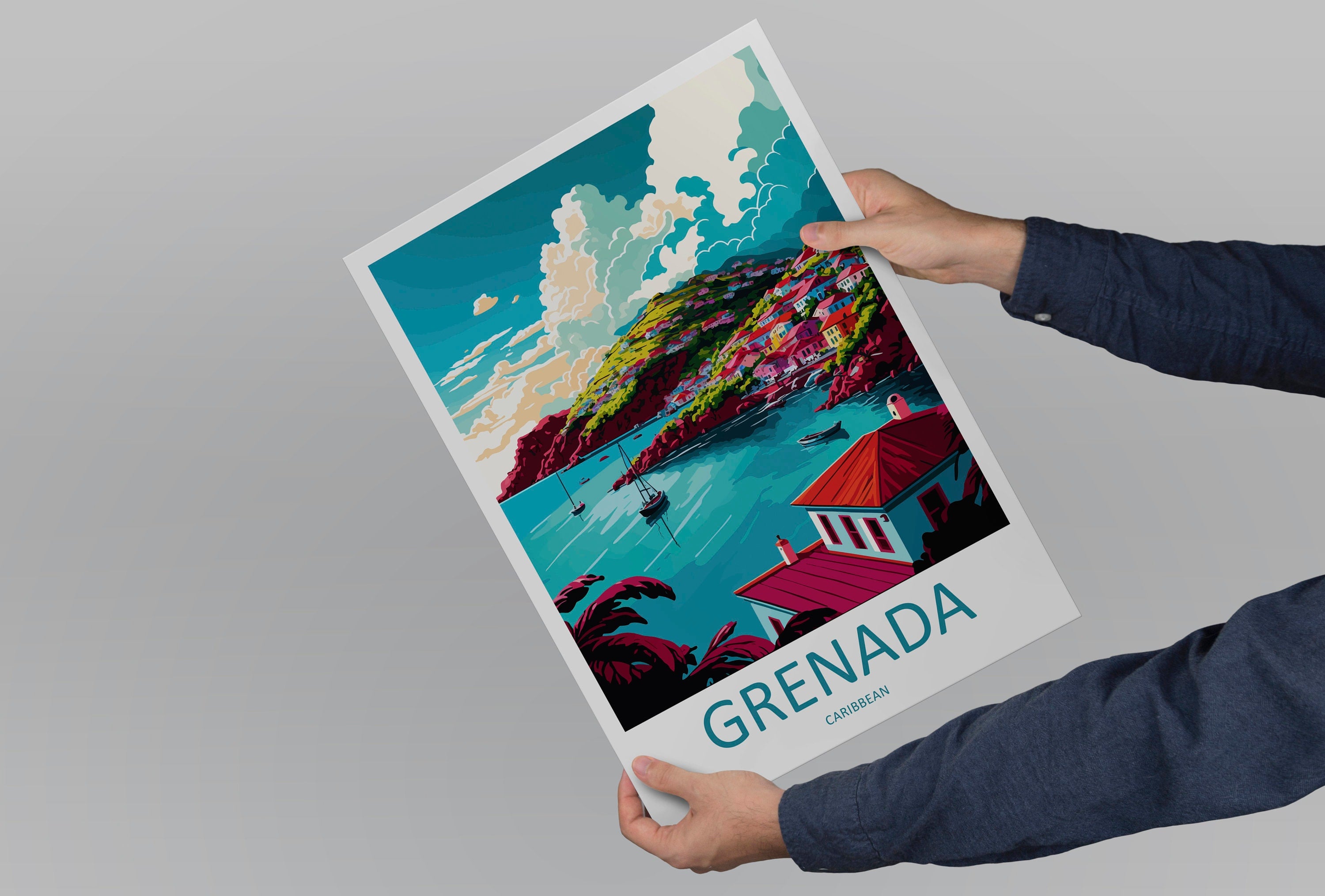 Grenada Travel Print Wall Art Grenada Wall Hanging Home Décor Grenada Gift Art Lovers Wall Art Caribbean Travel Print Poster Gift