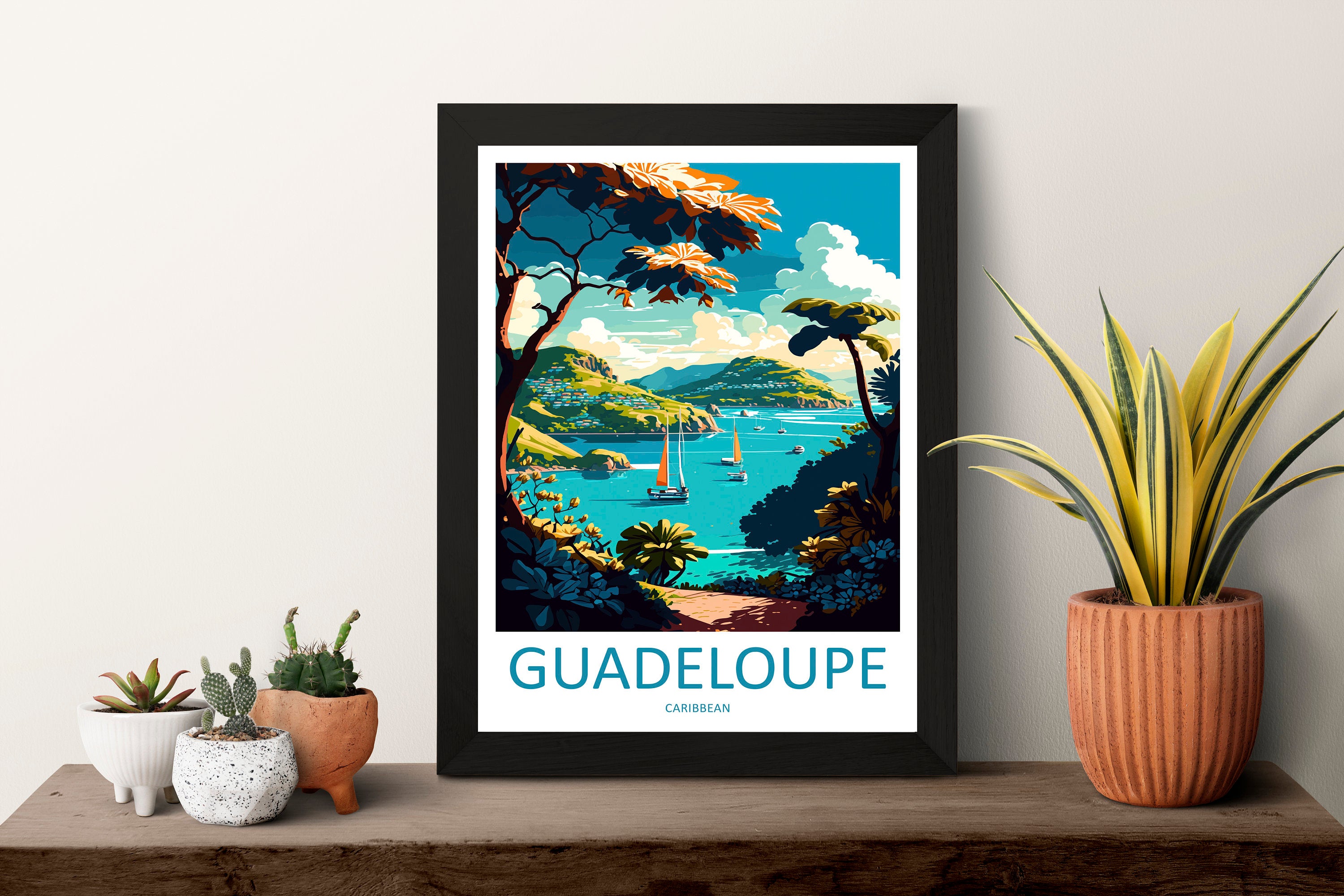 Guadeloupe Travel Print Wall Art Guadeloupe Wall Hanging Home Décor Guadeloupe Gift Art Lovers Wall Art Caribbean Travel Print Poster Gift