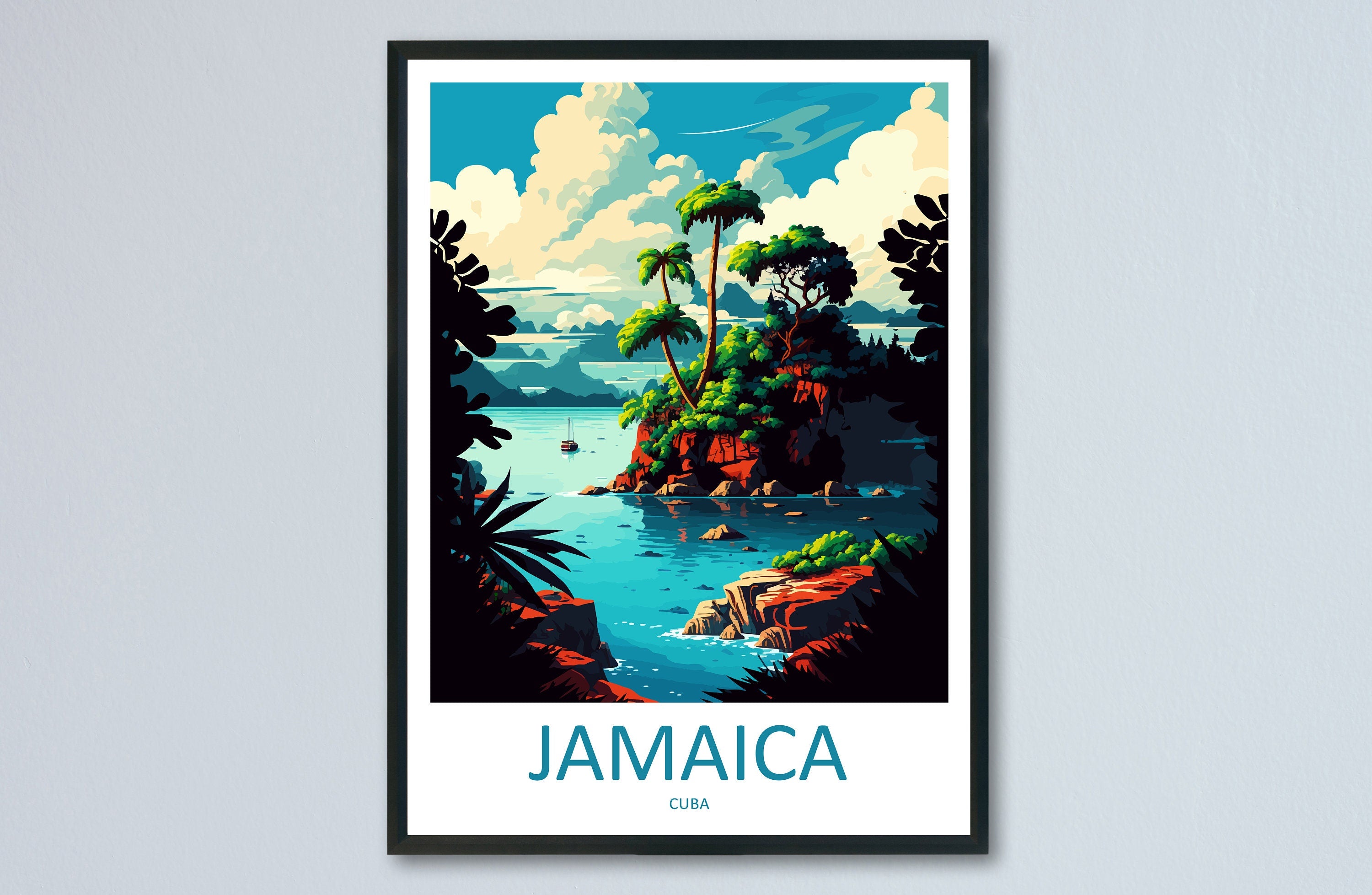 Jamaica Travel Print Wall Art Jamaica Wall Hanging Home Décor Jamaica Gift Art Lovers Wall Art Caribbean Travel Print Poster Gift