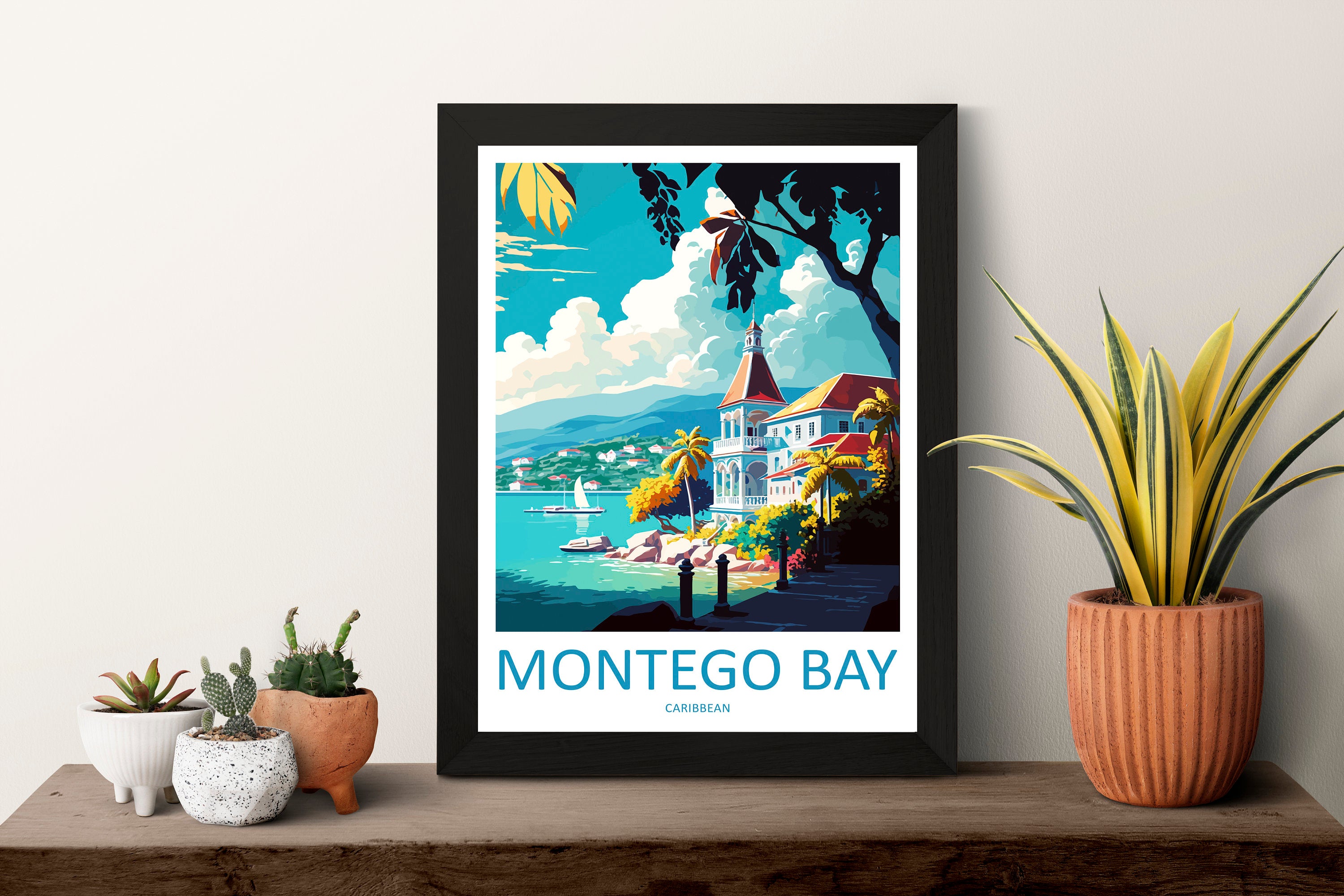 Montego Bay Travel Print Wall Art Montego Bay Wall Hanging Home Décor Montego Bay Gift Art Lovers Wall Art Caribbean Travel Print Poster