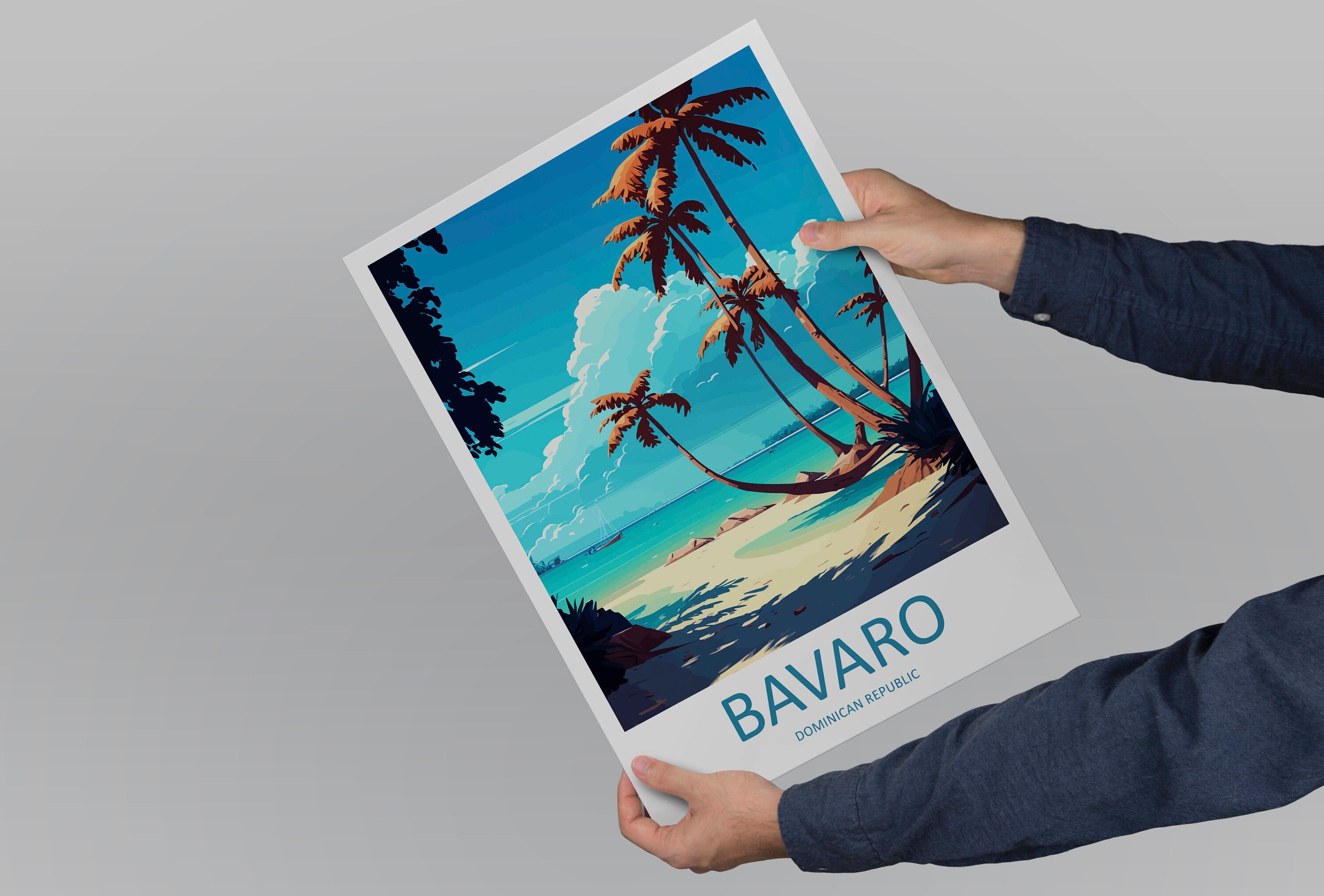 Bavaro Travel Print Wall Art Bavaro Wall Hanging Home Décor Bavaro Gift Art Lovers Wall Art Caribbean Travel Print For Tropical Islands