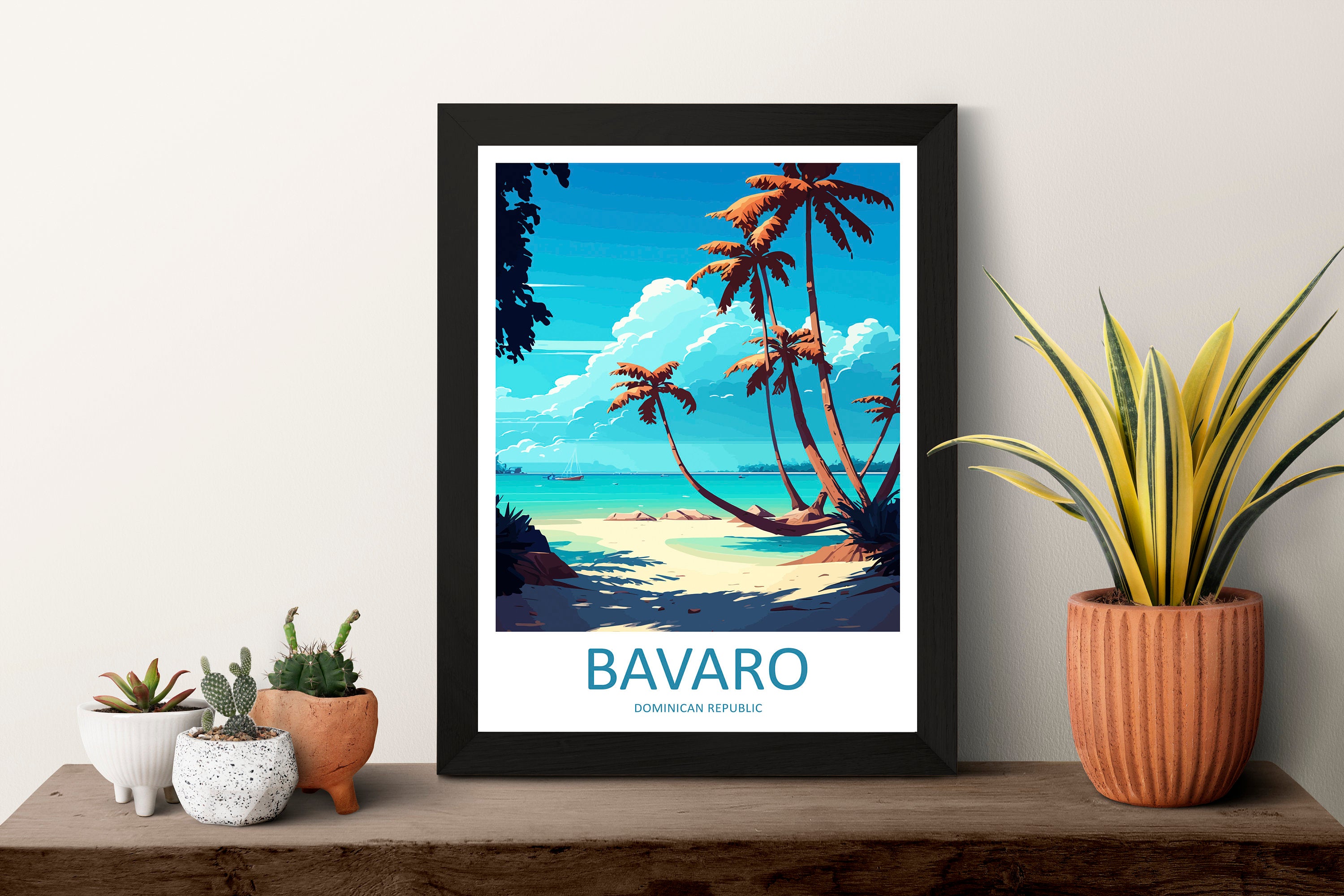 Bavaro Travel Print Wall Art Bavaro Wall Hanging Home Décor Bavaro Gift Art Lovers Wall Art Caribbean Travel Print For Tropical Islands