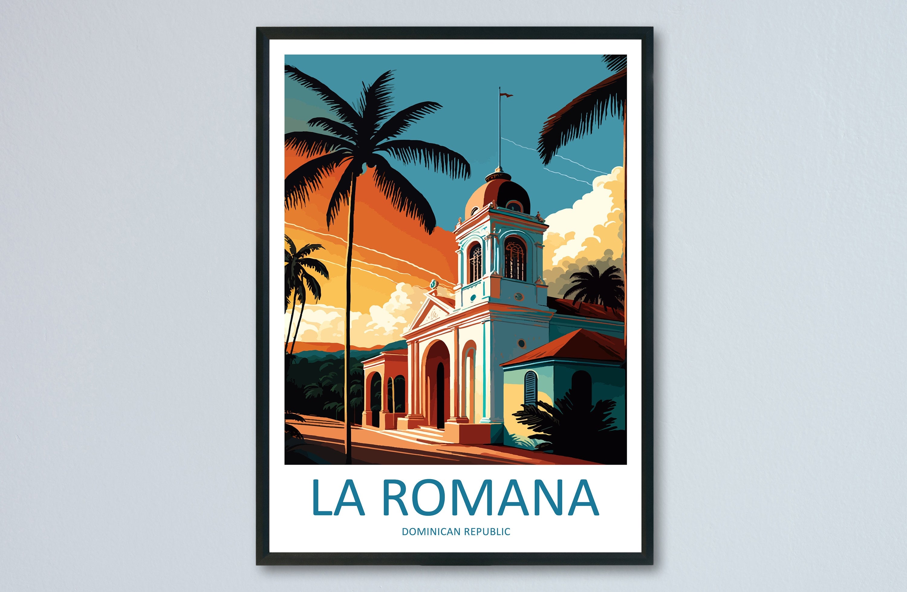 La Romana Travel Print Wall Art La Romana Wall Hanging Home Décor La Romana Gift Art Lovers Wall Art Caribbean Travel Print