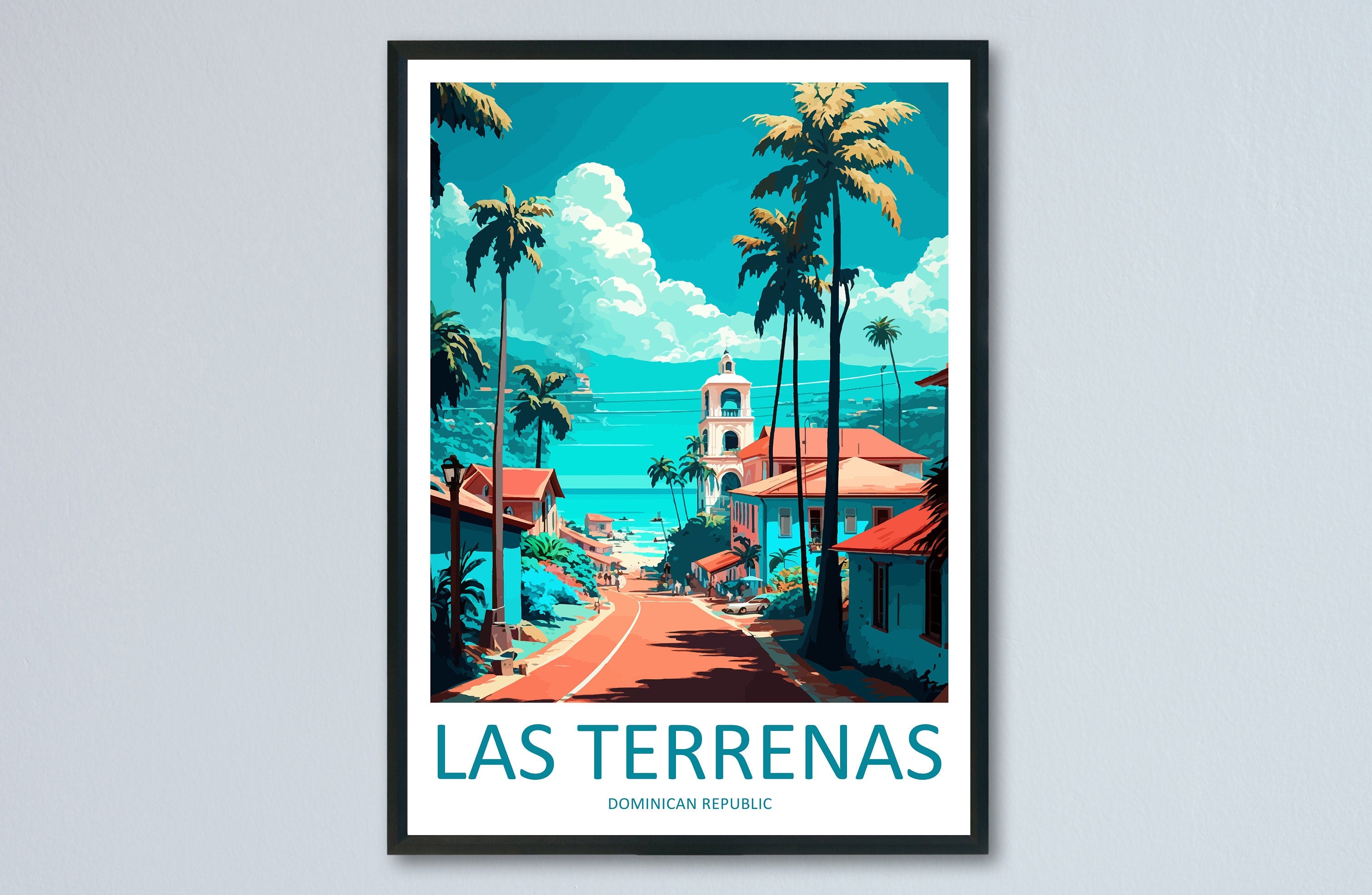 Las Terrenas Travel Print Wall Art Las Terrenas Wall Hanging Home Décor Las Terrenas Gift Art Lovers Wall Art Caribbean Travel Print