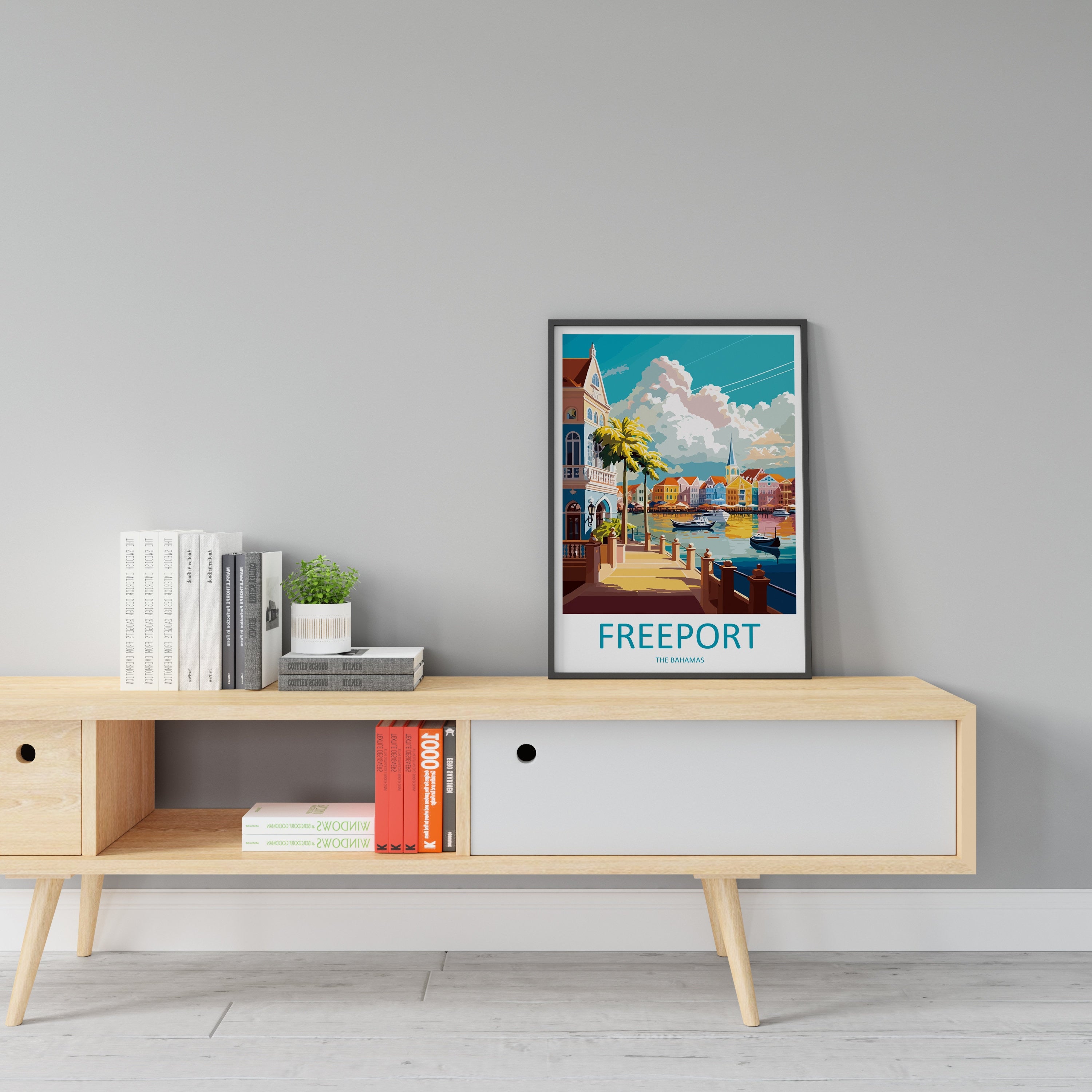 Freeport Travel Print Wall Art Freeport Wall Hanging Home Décor Freeport Gift Art Lovers Wall Art Caribbean Travel Print