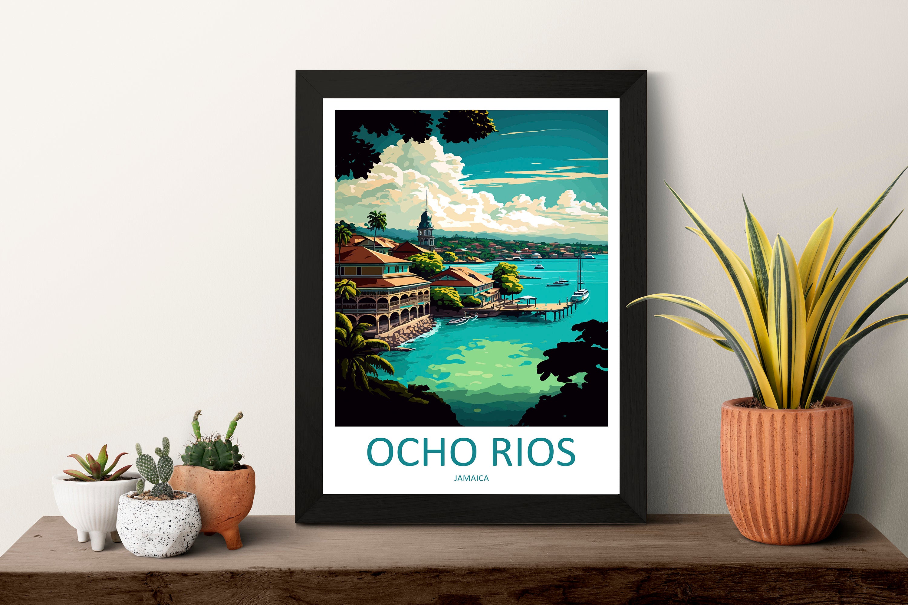 Ocho Rios Travel Print Wall Art Ocho Rios Wall Hanging Home Décor Ocho Rios Gift Art Lovers Wall Art Caribbean Travel Print