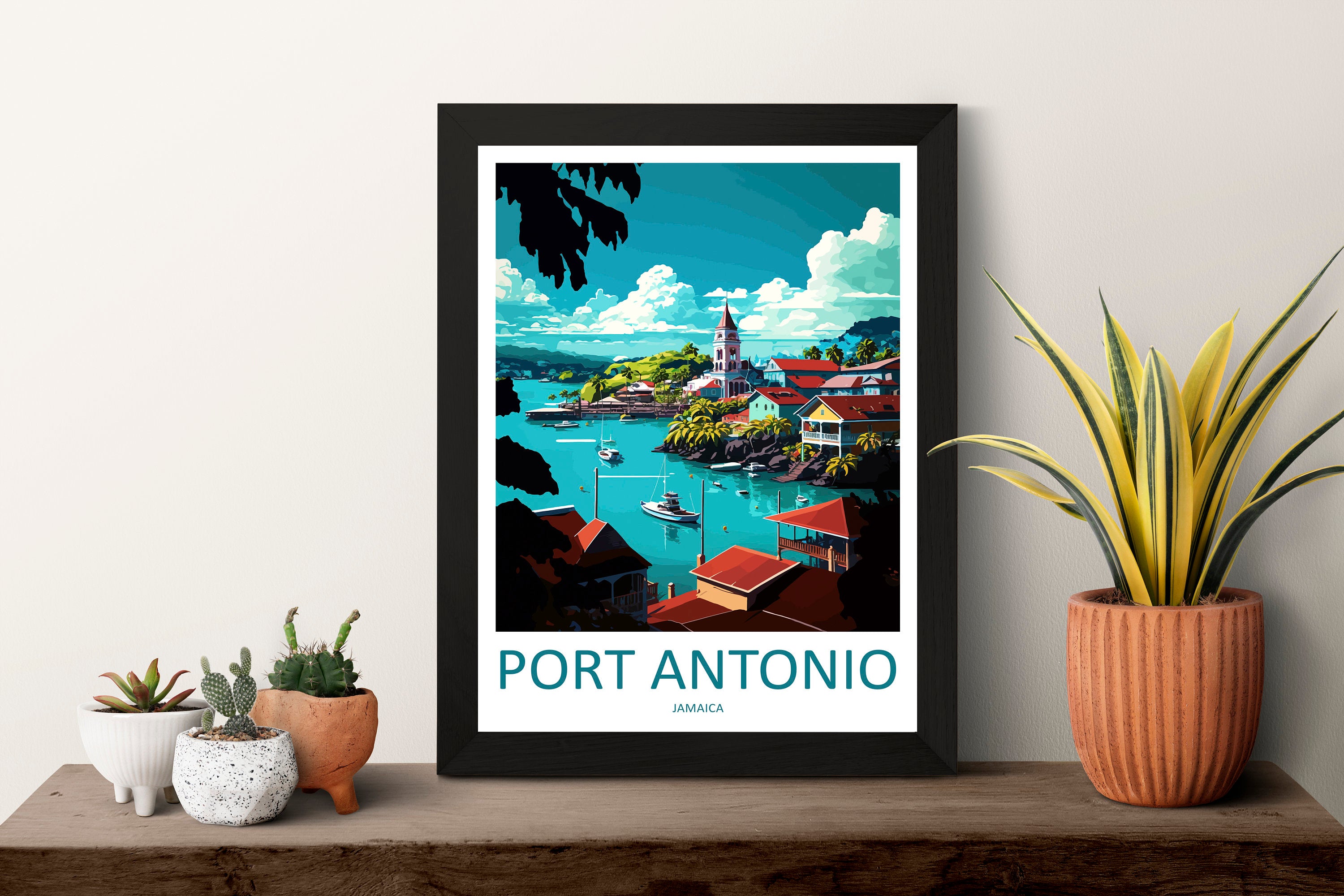 Port Antonio Travel Print Wall Art Port Antonio Wall Hanging Home Décor Port Antonio Gift Art Lovers Wall Art Caribbean Travel Print