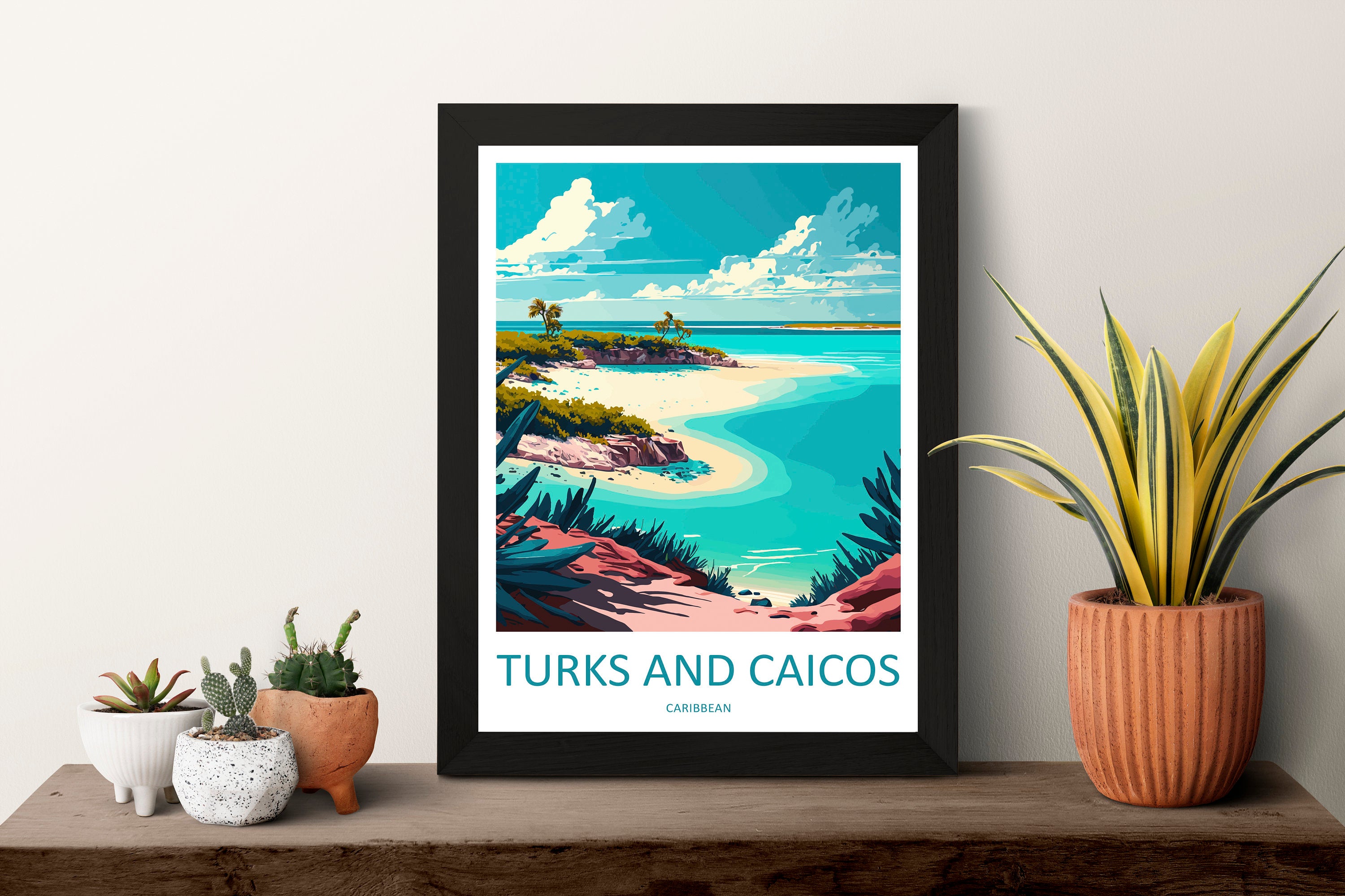 Turks and Caicos Islands Travel Print Wall Art Turks and Caicos Wall Hanging Home Décor Turks and Caicos Gift Art Lovers Wall Art Caribbean