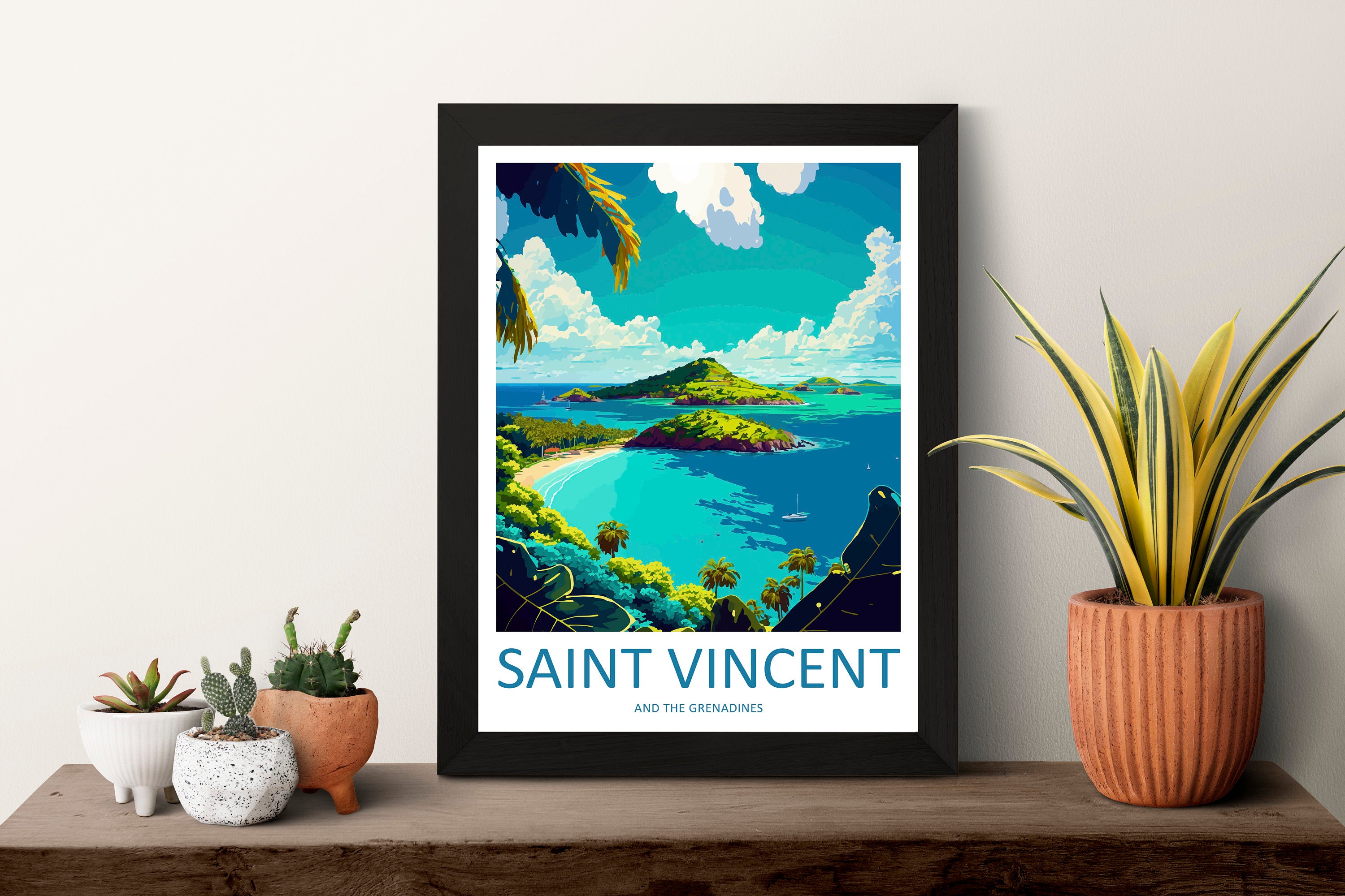 Saint Vincent & The Grenadines Travel Print Wall Art Saint Vincent Wall Hanging Home Décor Saint Vincent Gift Art Lovers Wall Art Caribbean